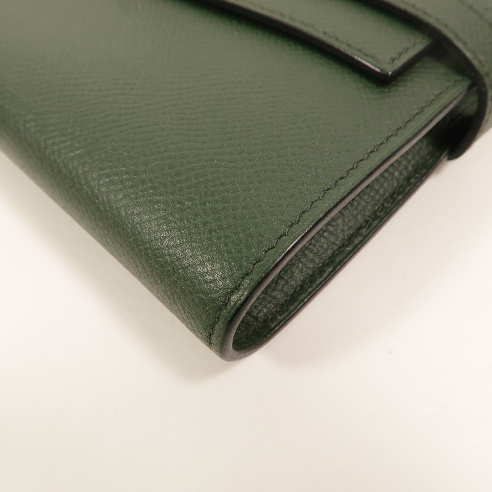 HERMES Epsom皮革Kelly Wallet長錢包Vert Anglais