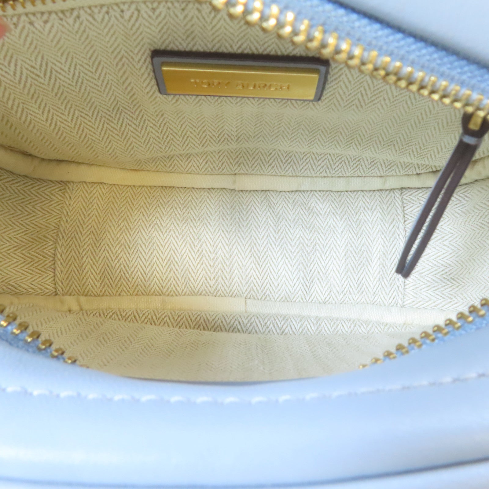 Tory Burch 牛皮皮革Shoulder Bag金扣肩背袋淺藍色