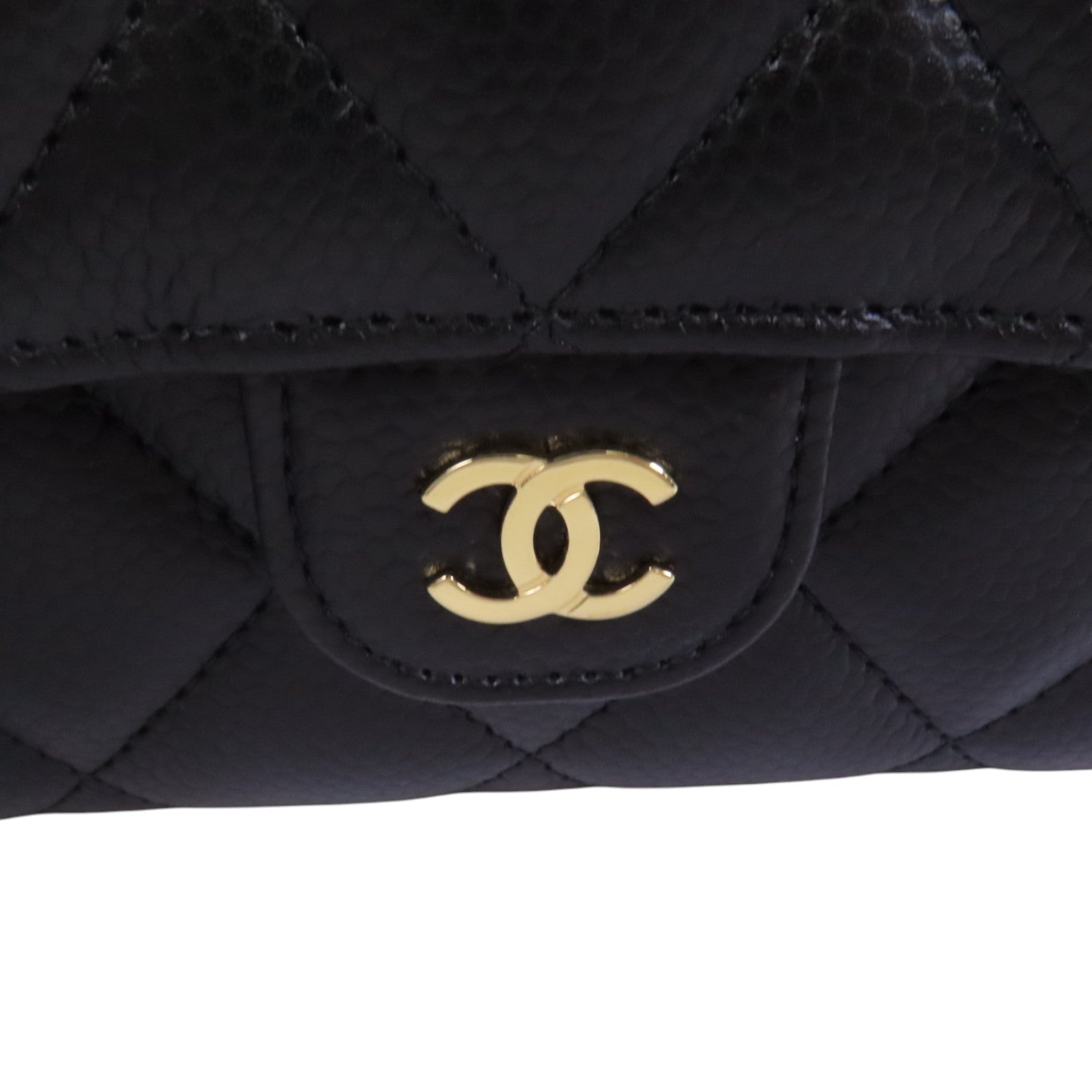 CHANEL 牛皮皮革Long Wallet金扣長錢包