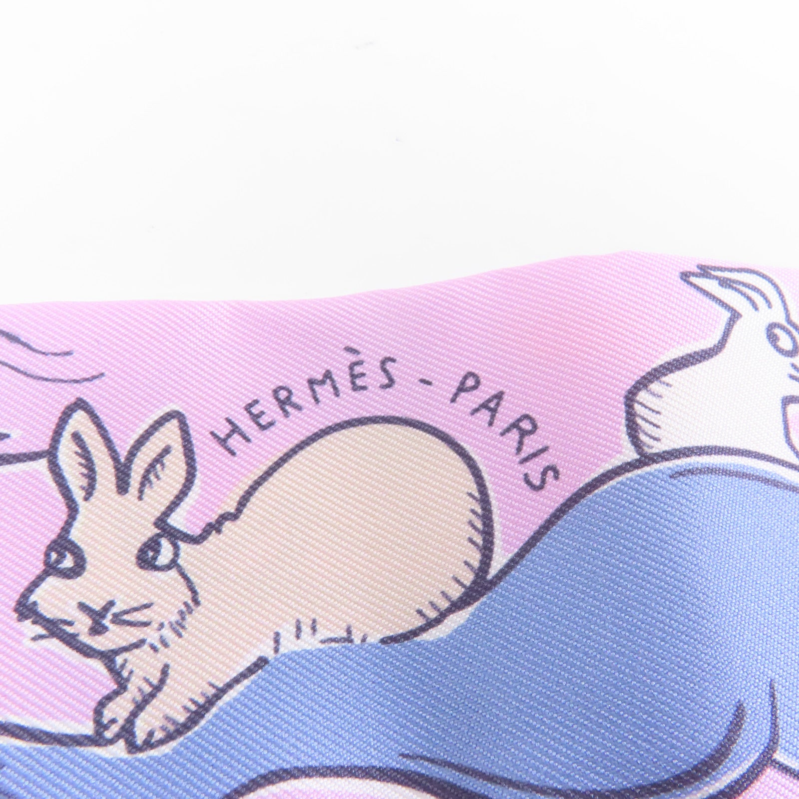 HERMES 絲質Twilly絲巾粉紅色