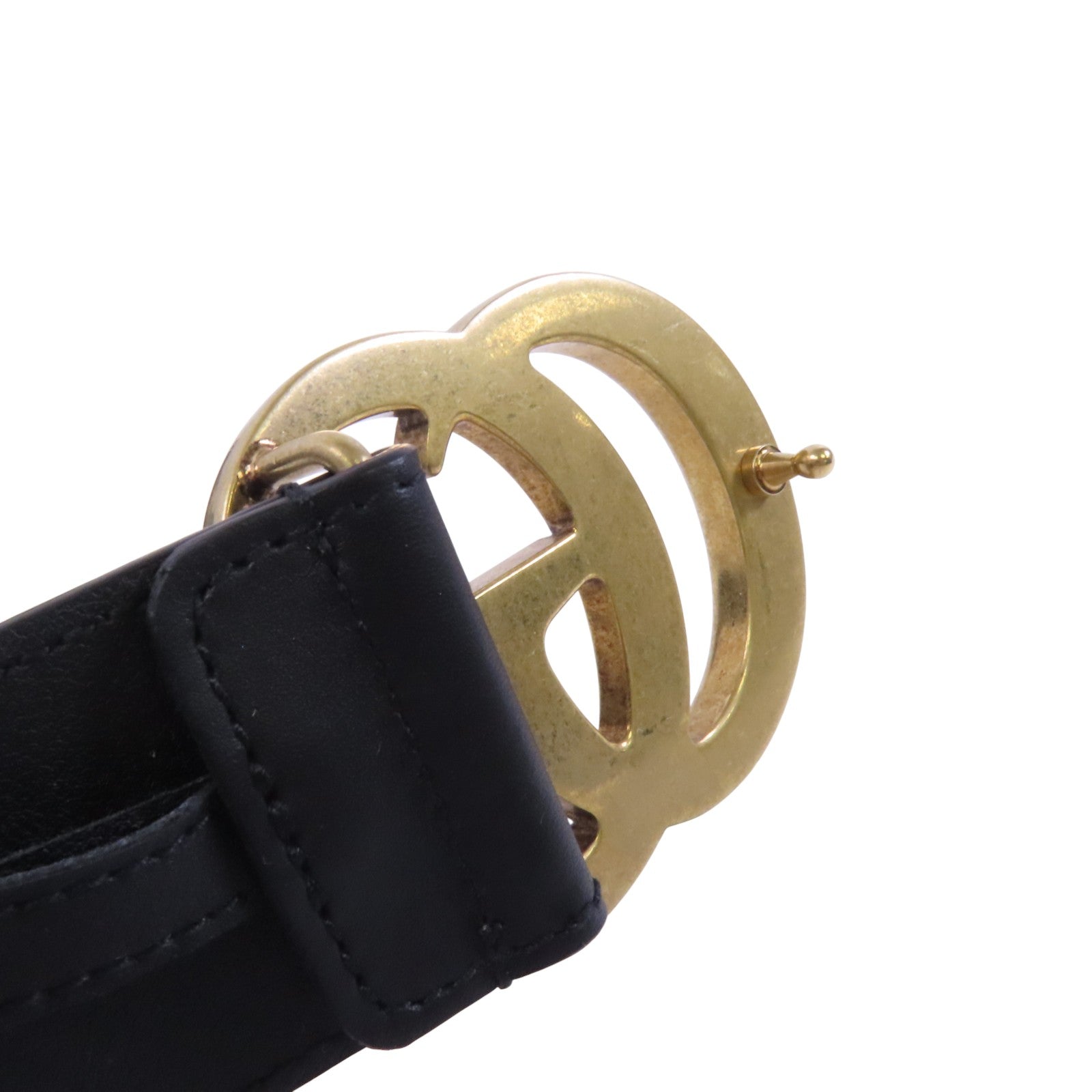GUCCI 牛皮皮革GG Marmont Wide Belt金扣皮帶