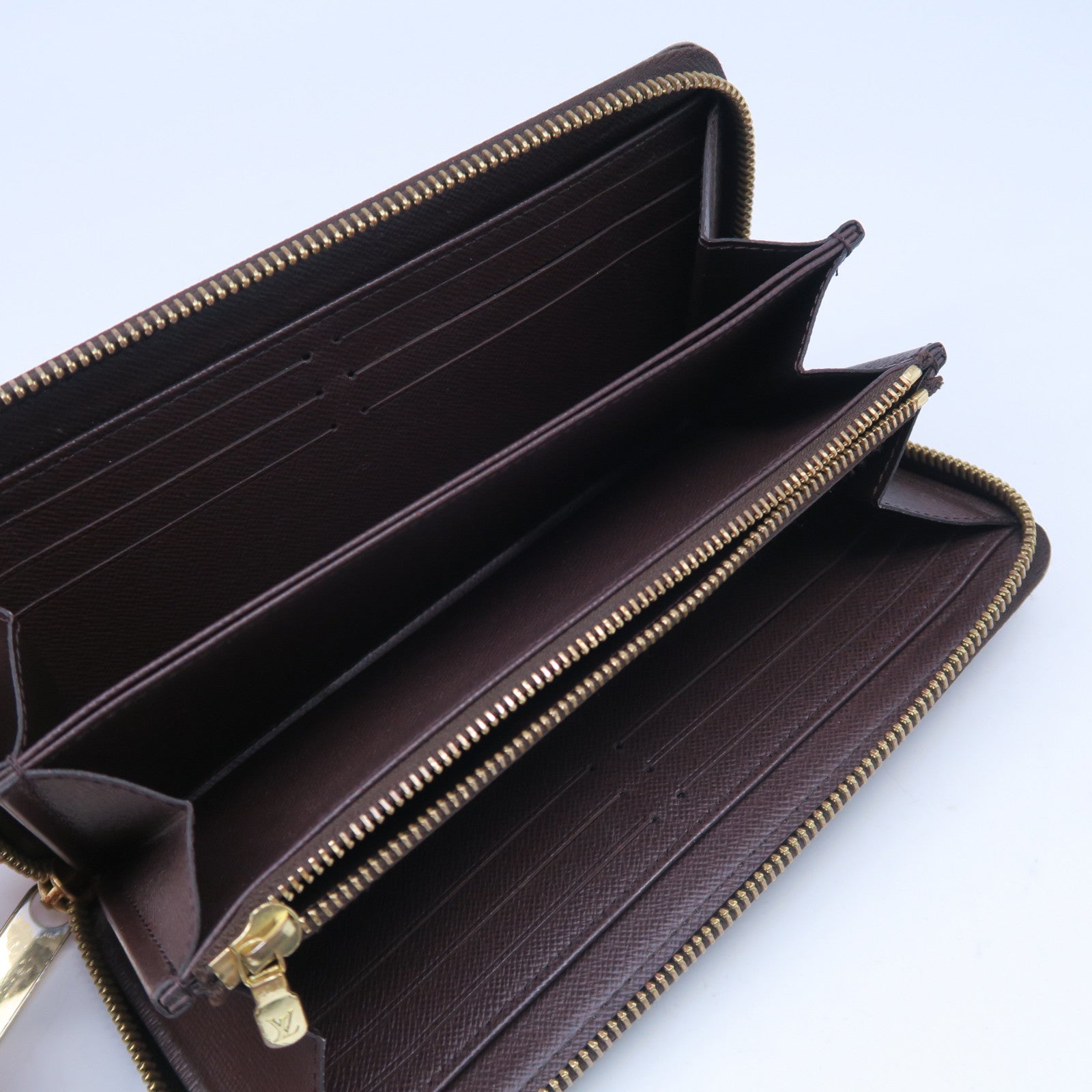 LOUIS VUITTON 【激減優惠】Damier Ebene Zipper Wallet金扣長錢包啡色