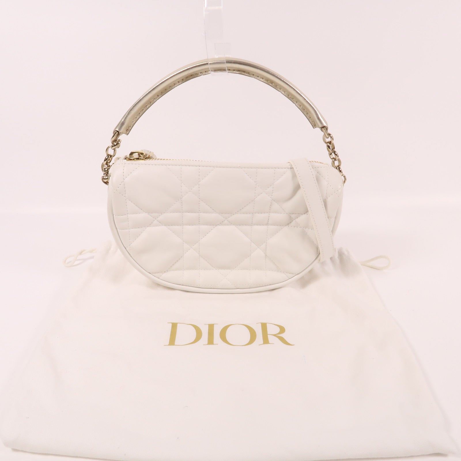 Dior 羊皮皮革2 Way Shoulder金扣手挽肩背兩用袋