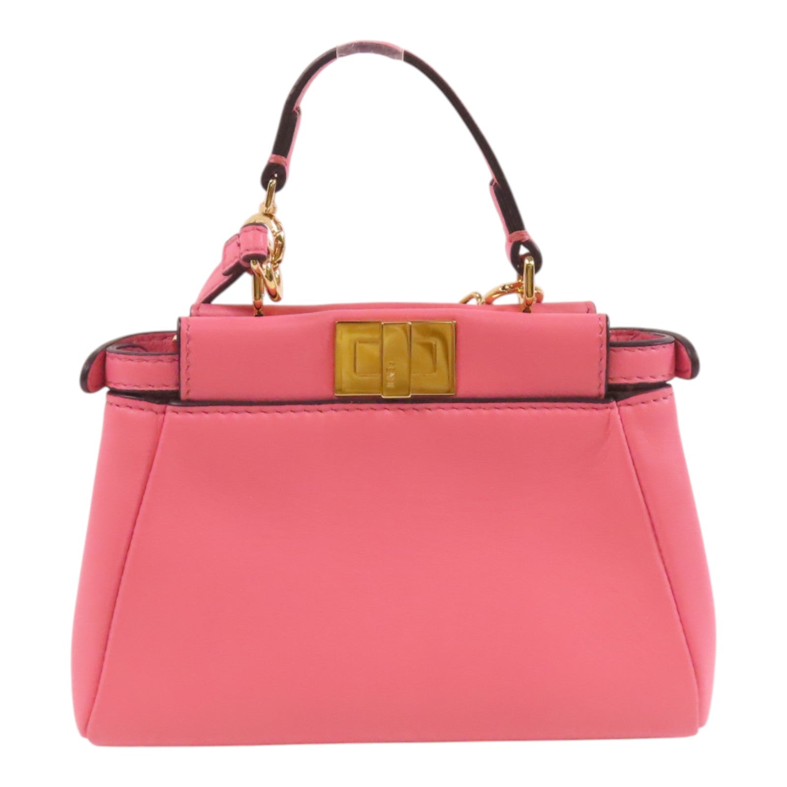 FENDI 【激減優惠】牛皮皮革Micro Peekaboo金扣肩背袋