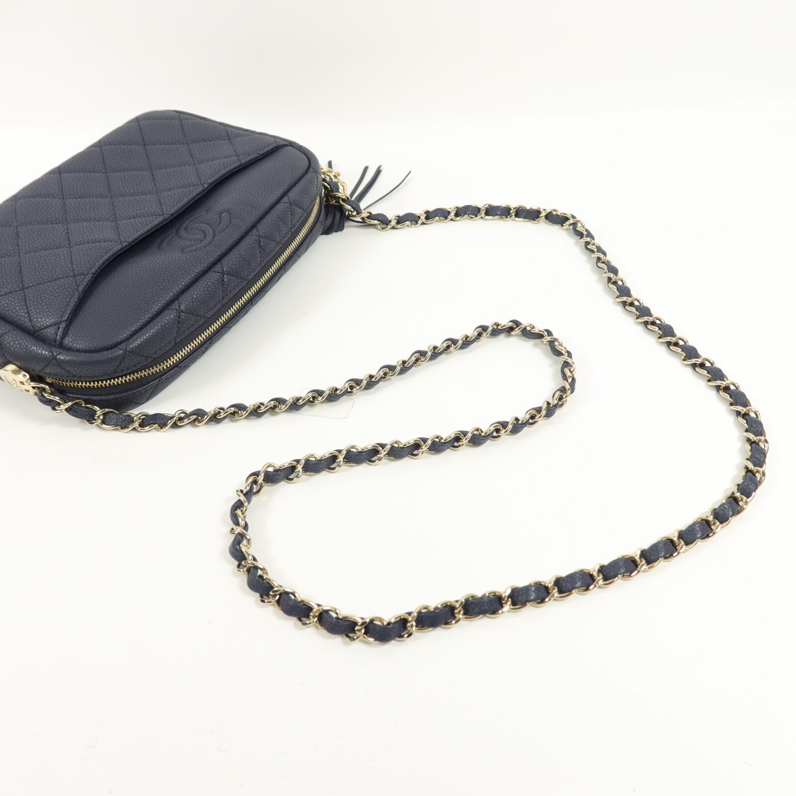 CHANEL 牛皮皮革Camera Bag鏈帶肩背袋