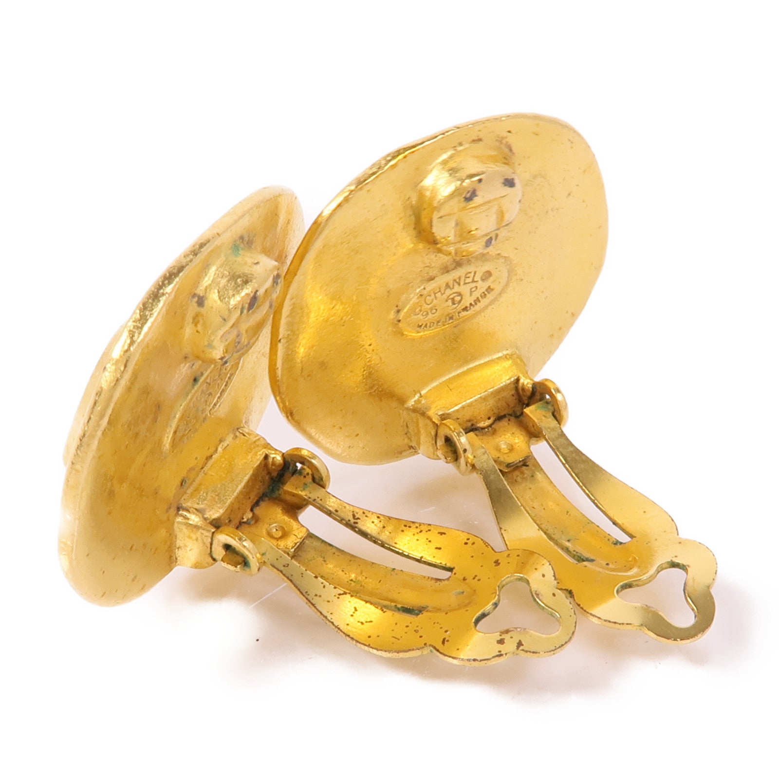 CHANEL CC Earrings Metal Gold