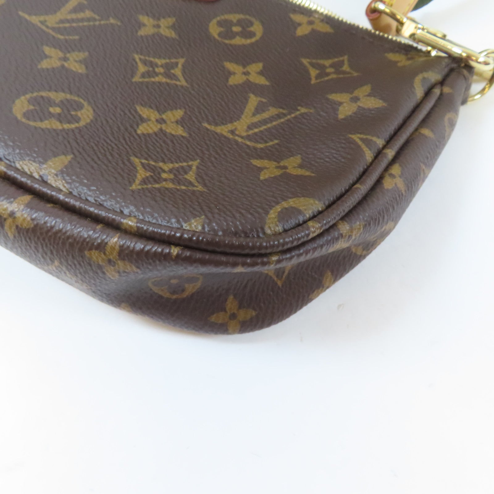 LOUIS VUITTON Monogram Multi Pochette Accessories金扣肩背袋綠色/啡色
