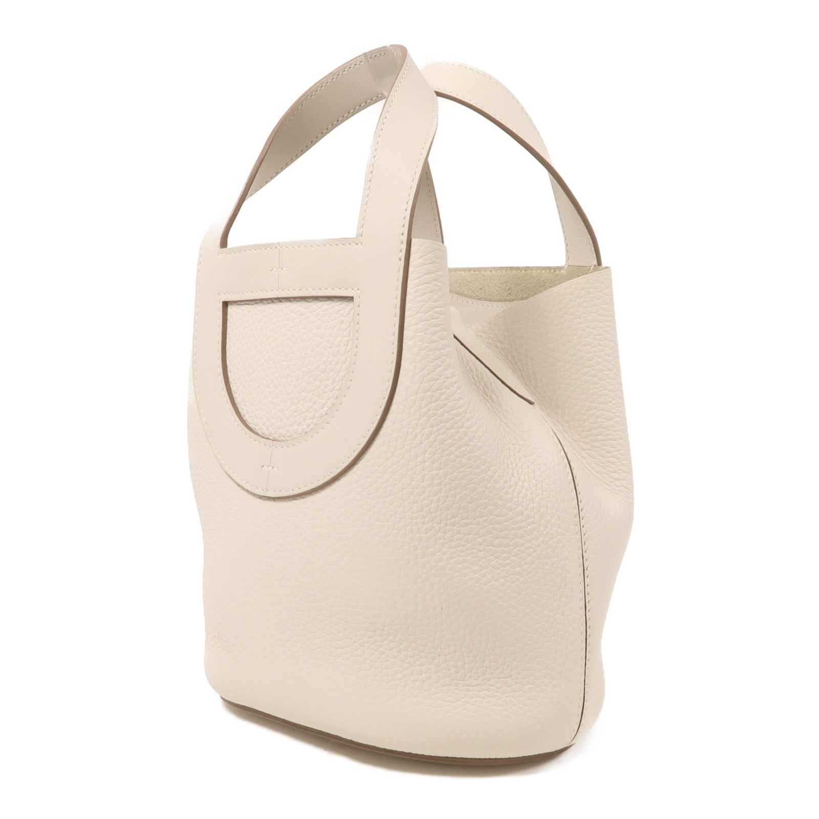 HERMES Clemence皮革In The Loop 18金扣手挽袋Nata