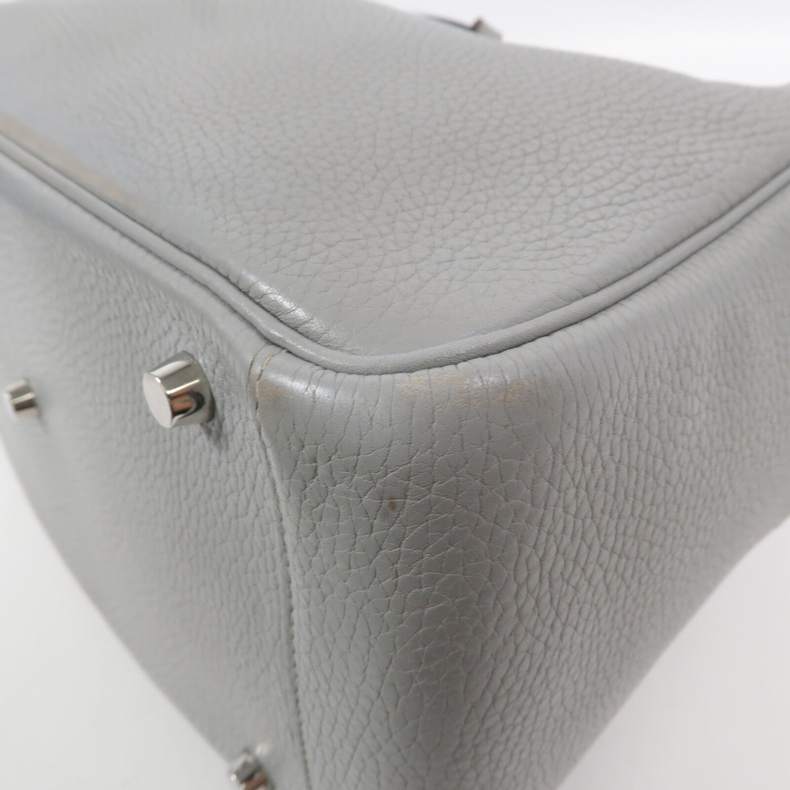 HERMES Clemence皮革Lindy 30手挽肩背兩用袋Bleu Pale