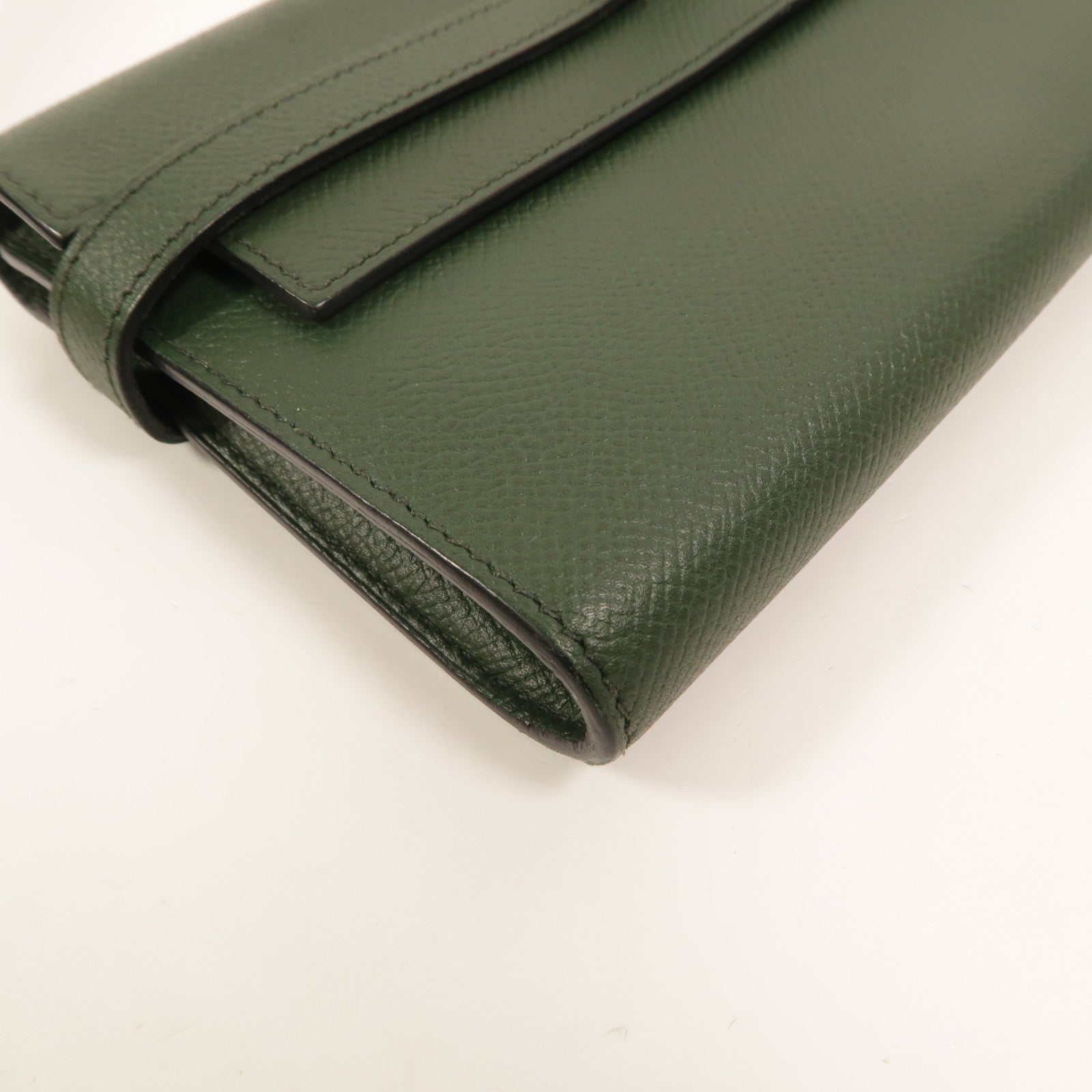 HERMES Epsom皮革Kelly Wallet長錢包Vert Anglais