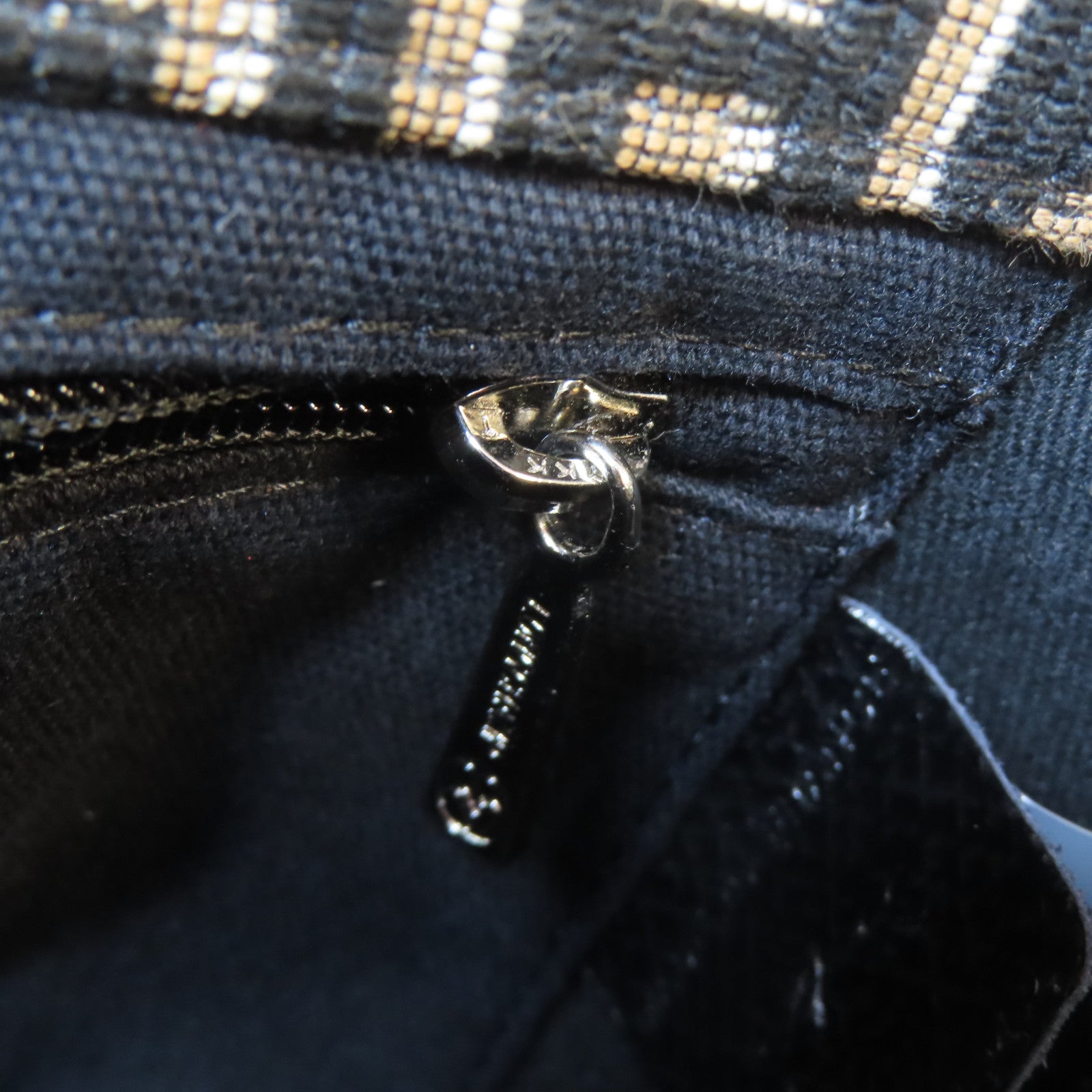 Longchamp 帆布2 Way Shoulder銀扣手挽肩背兩用袋黑色/啡色