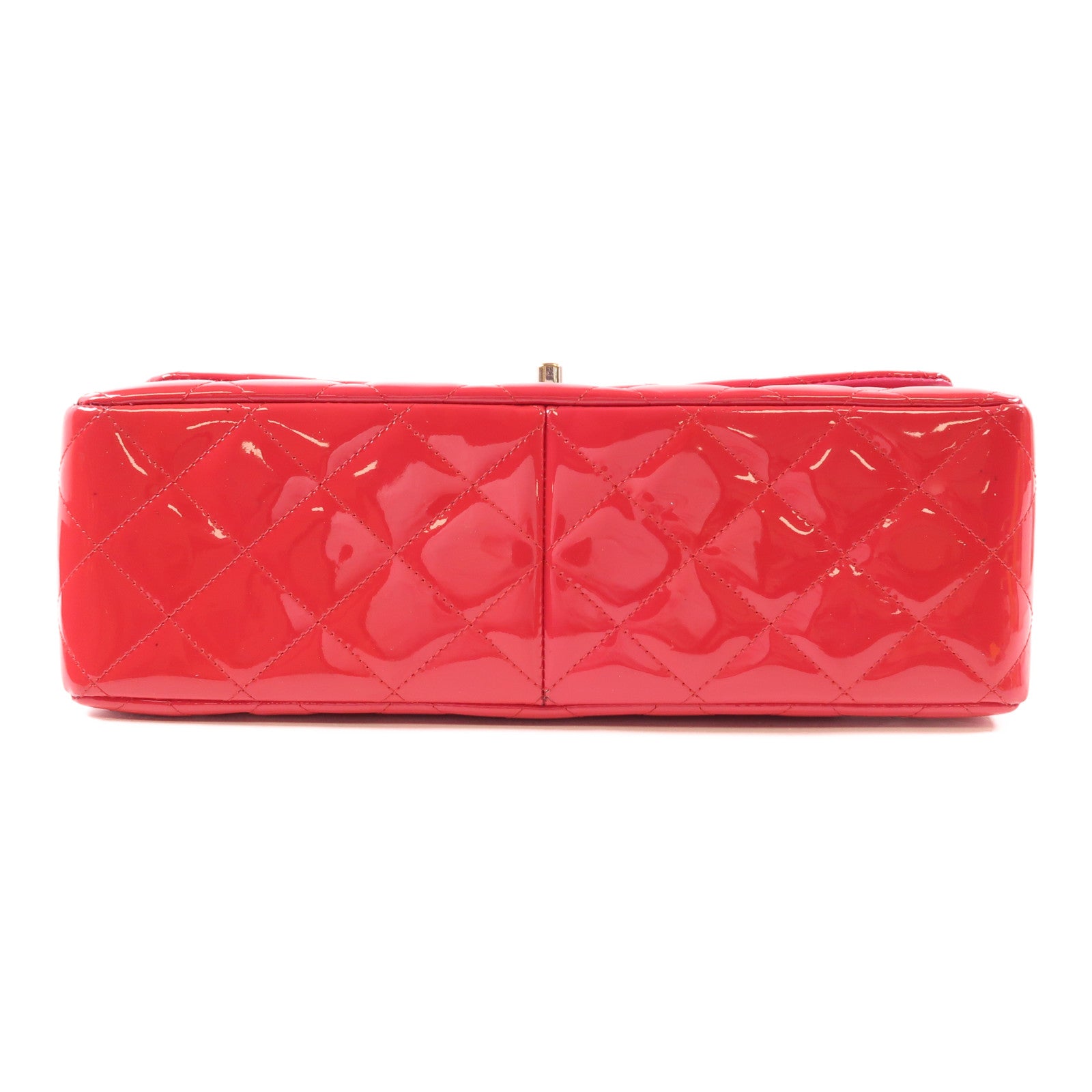 CHANEL 漆皮皮革Large Classic銀扣鏈帶肩背袋