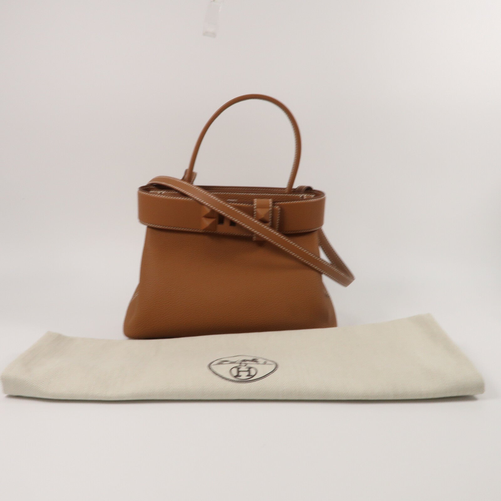 HERMES Swift/Togo皮革Sac Medor手挽肩背兩用袋Gold