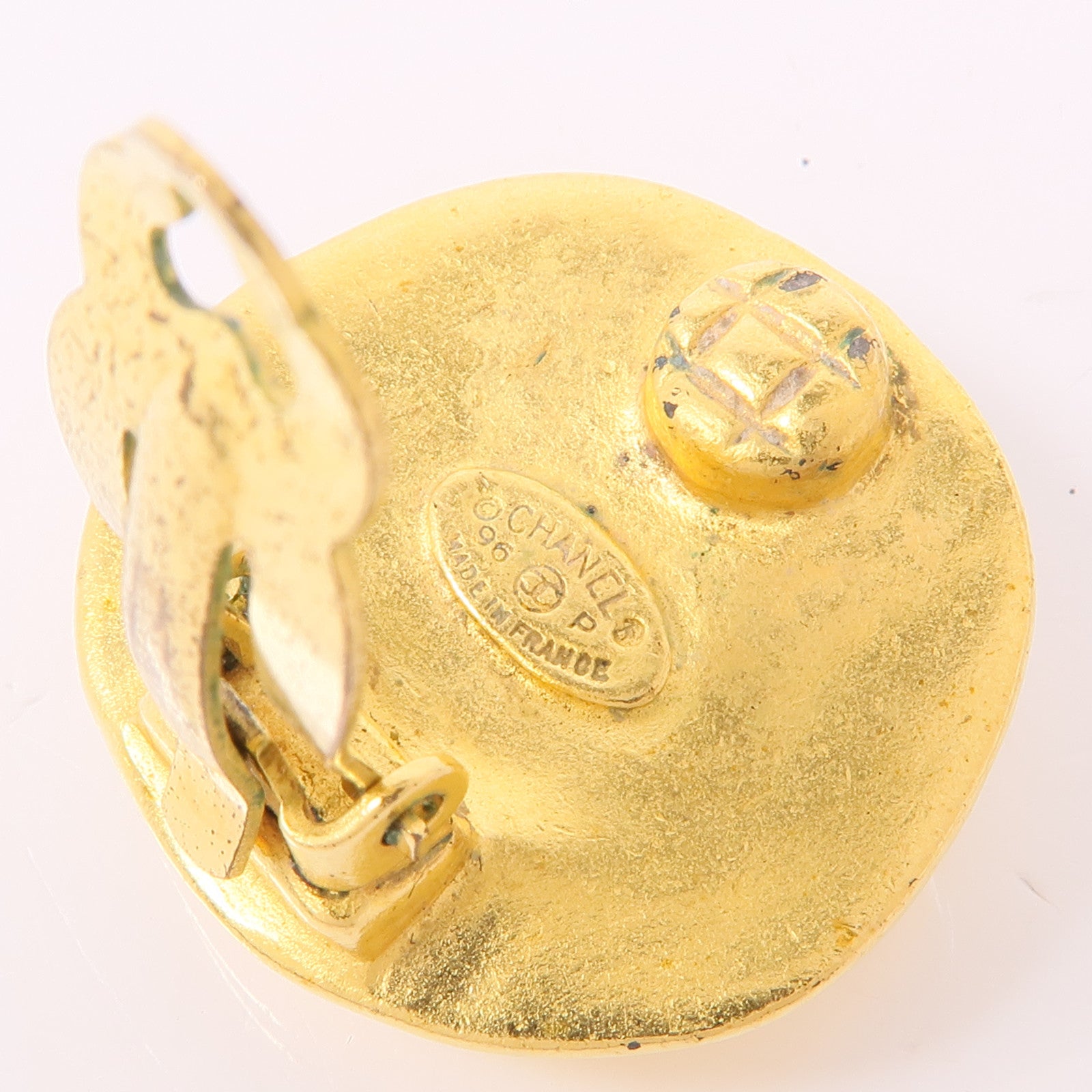 CHANEL CC Earrings Metal Gold
