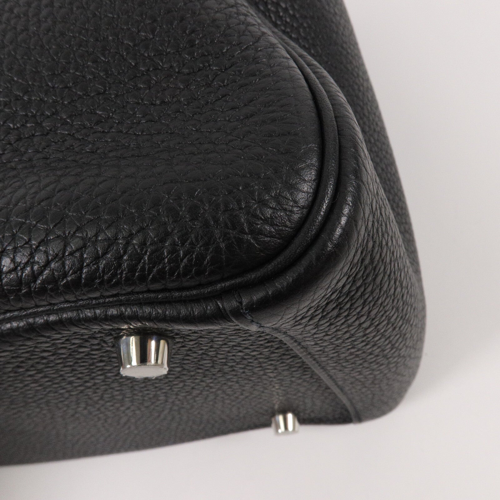 HERMES Clemence皮革Lindy 30手挽肩背兩用袋Noir