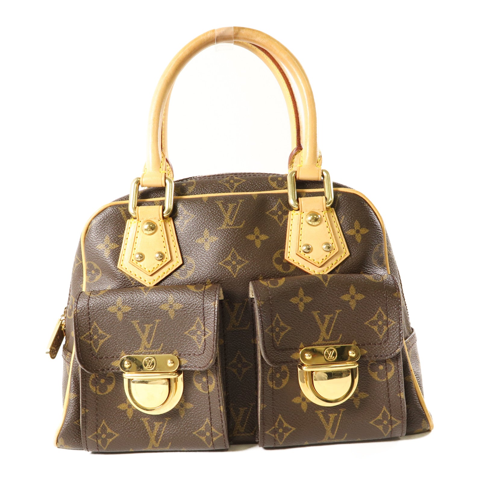LOUIS VUITTON Monogram Manhattan PM手挽袋棕色