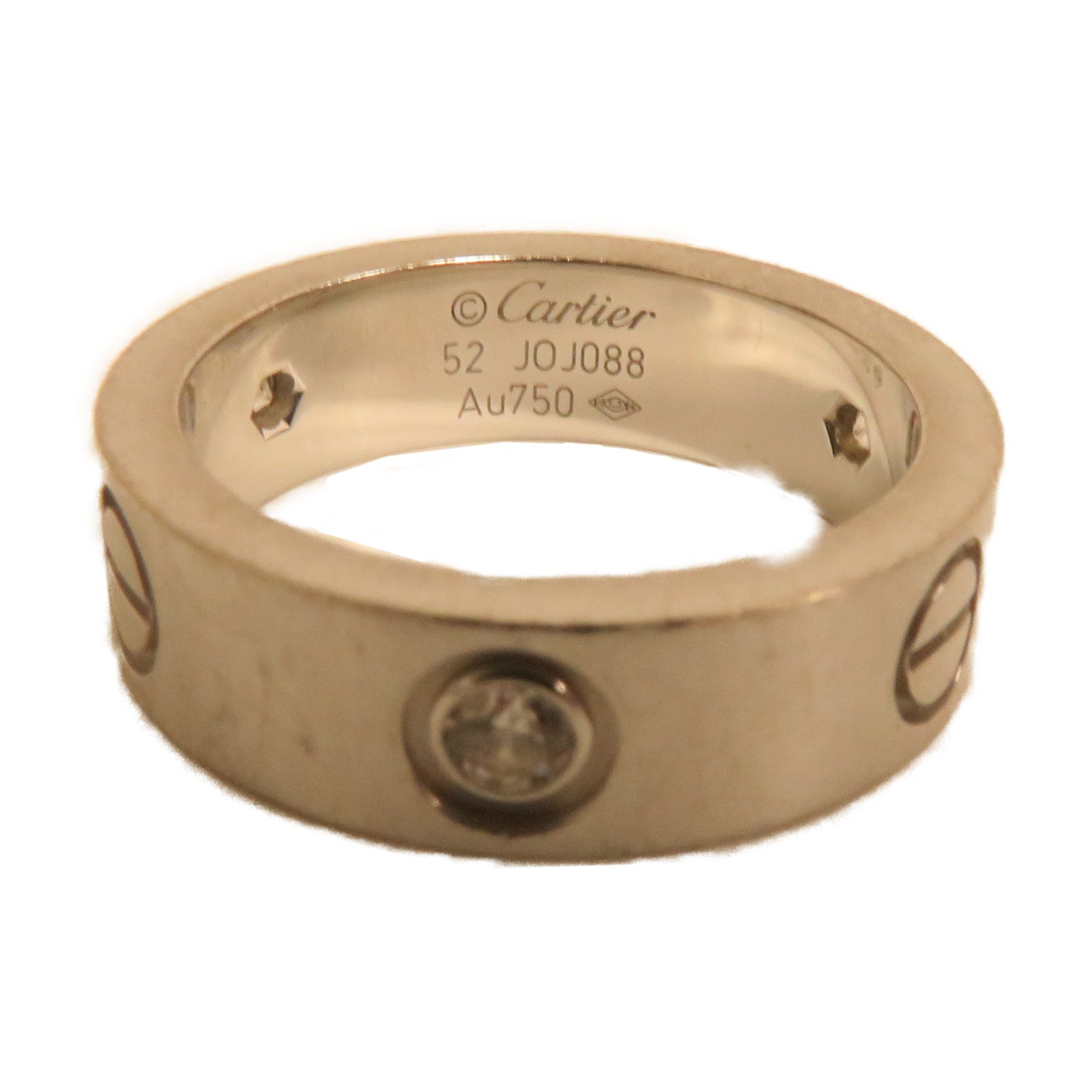 CARTIER 【激減優惠】18K白金Love Ring 9.1g戒指Cartier#52/US#6
