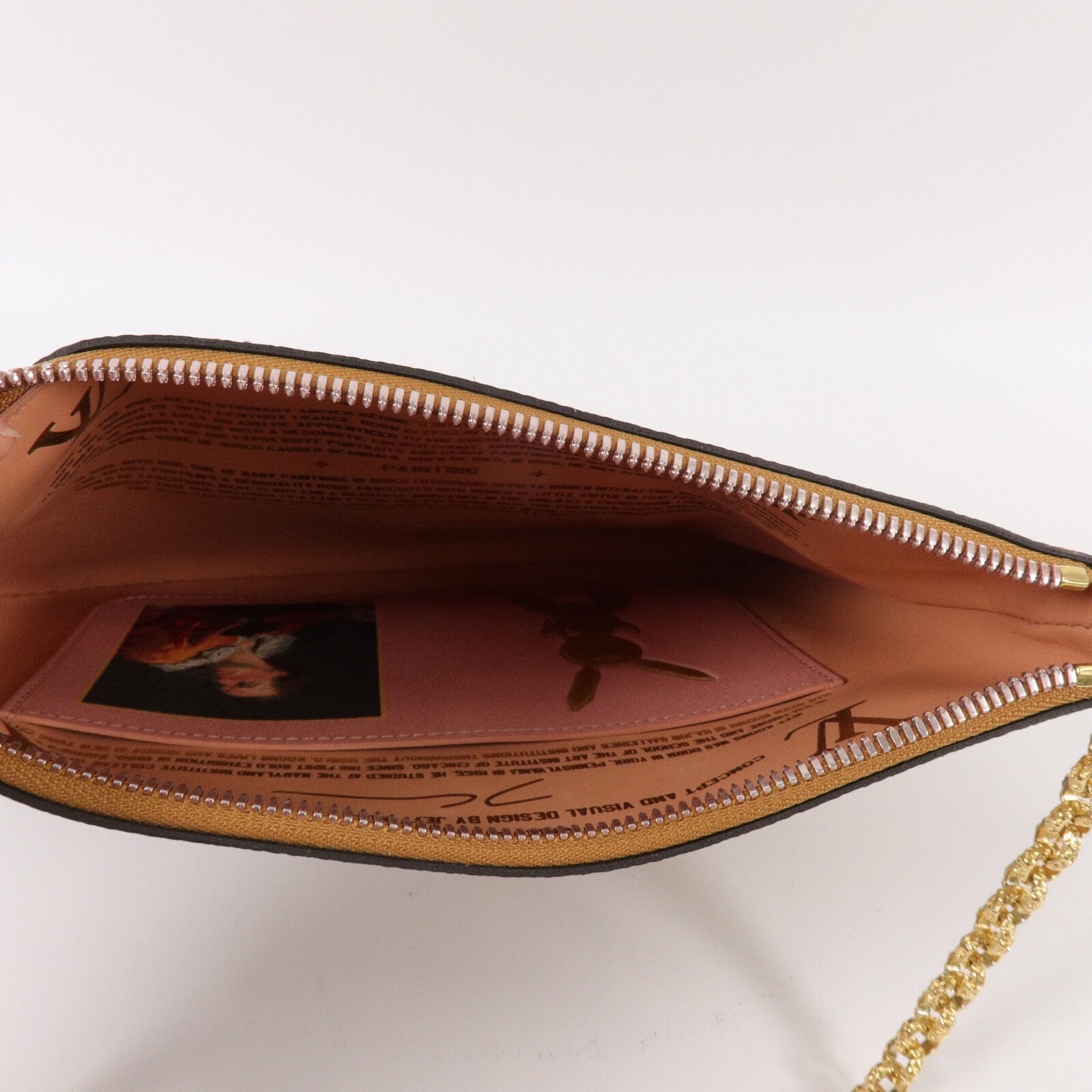 LOUIS VUITTON 牛皮皮革Pochette Plat Fragonard鏈帶肩背袋
