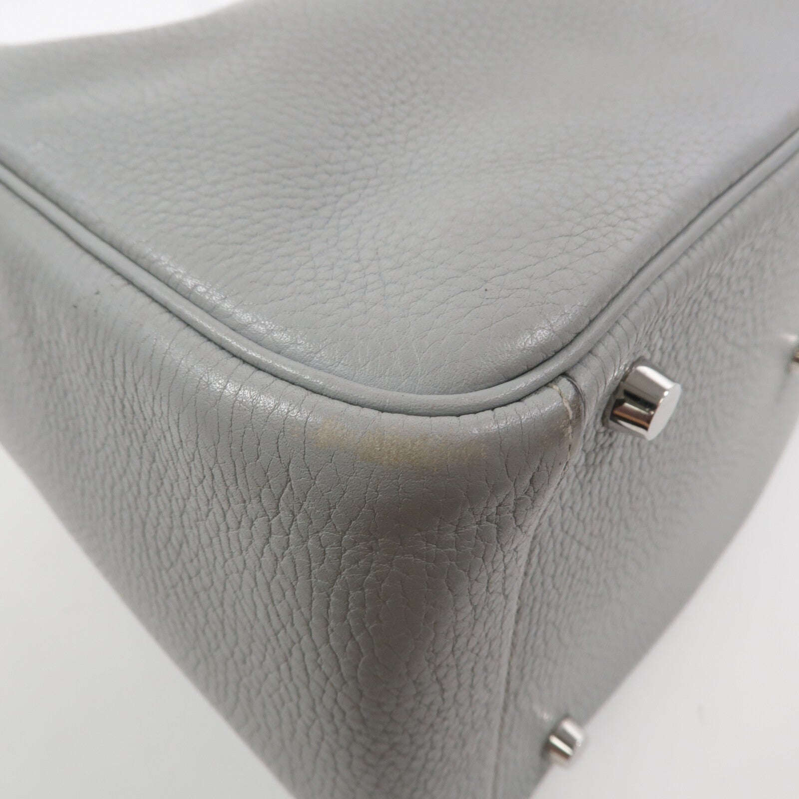 HERMES Clemence皮革Lindy 30手挽肩背兩用袋Bleu Pale