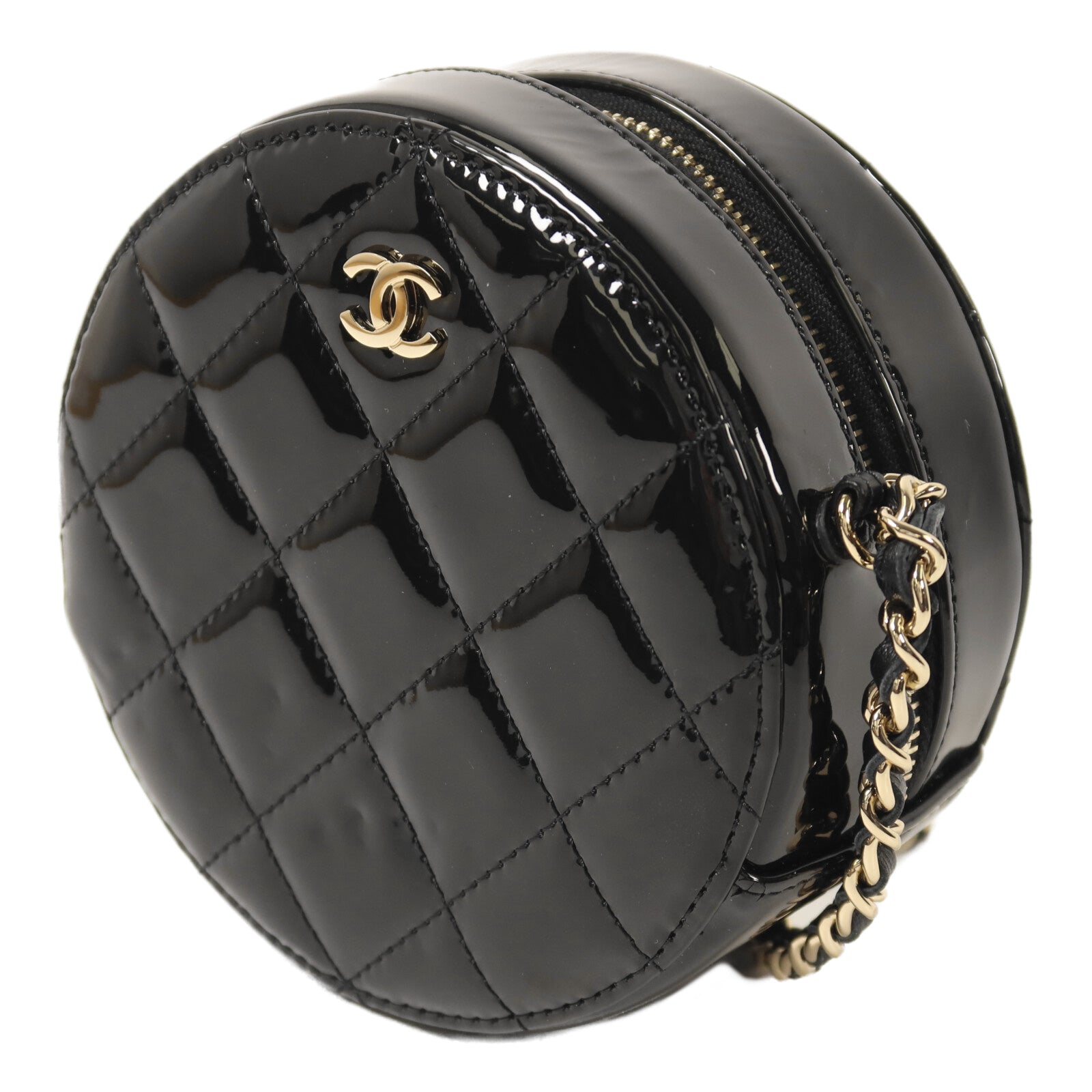 CHANEL 漆皮皮革Chain Shoulder鏈帶肩背袋