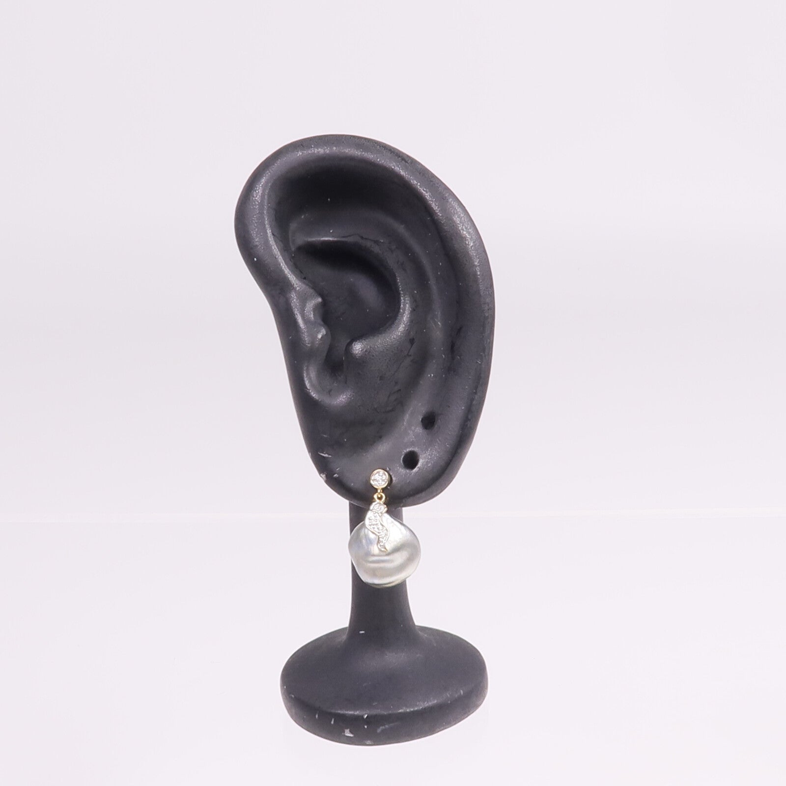 JEWELRY 18K黃金Pearl Diamond Earrings珍珠/鑽石耳環