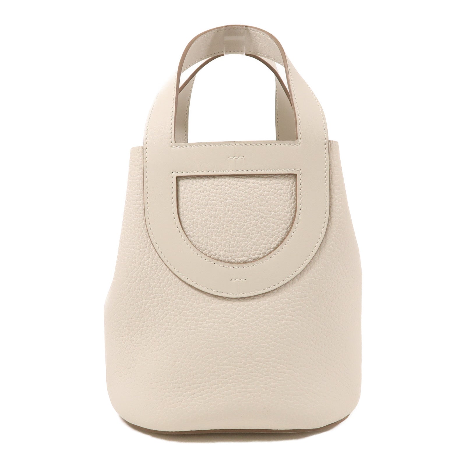 HERMES Clemence皮革In The Loop 18金扣手挽袋Nata