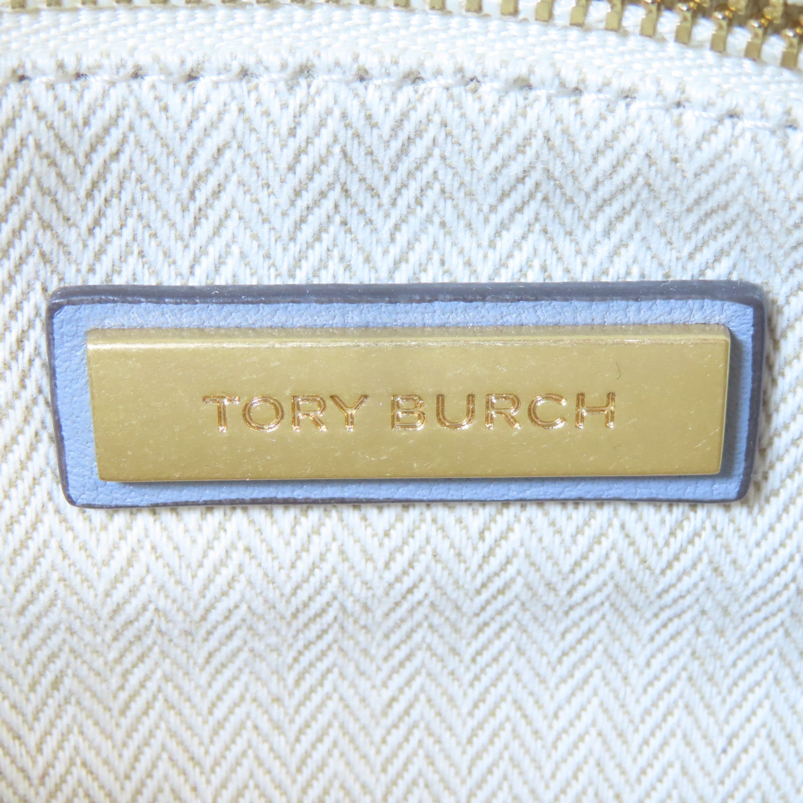 Tory Burch 牛皮皮革Shoulder Bag金扣肩背袋淺藍色