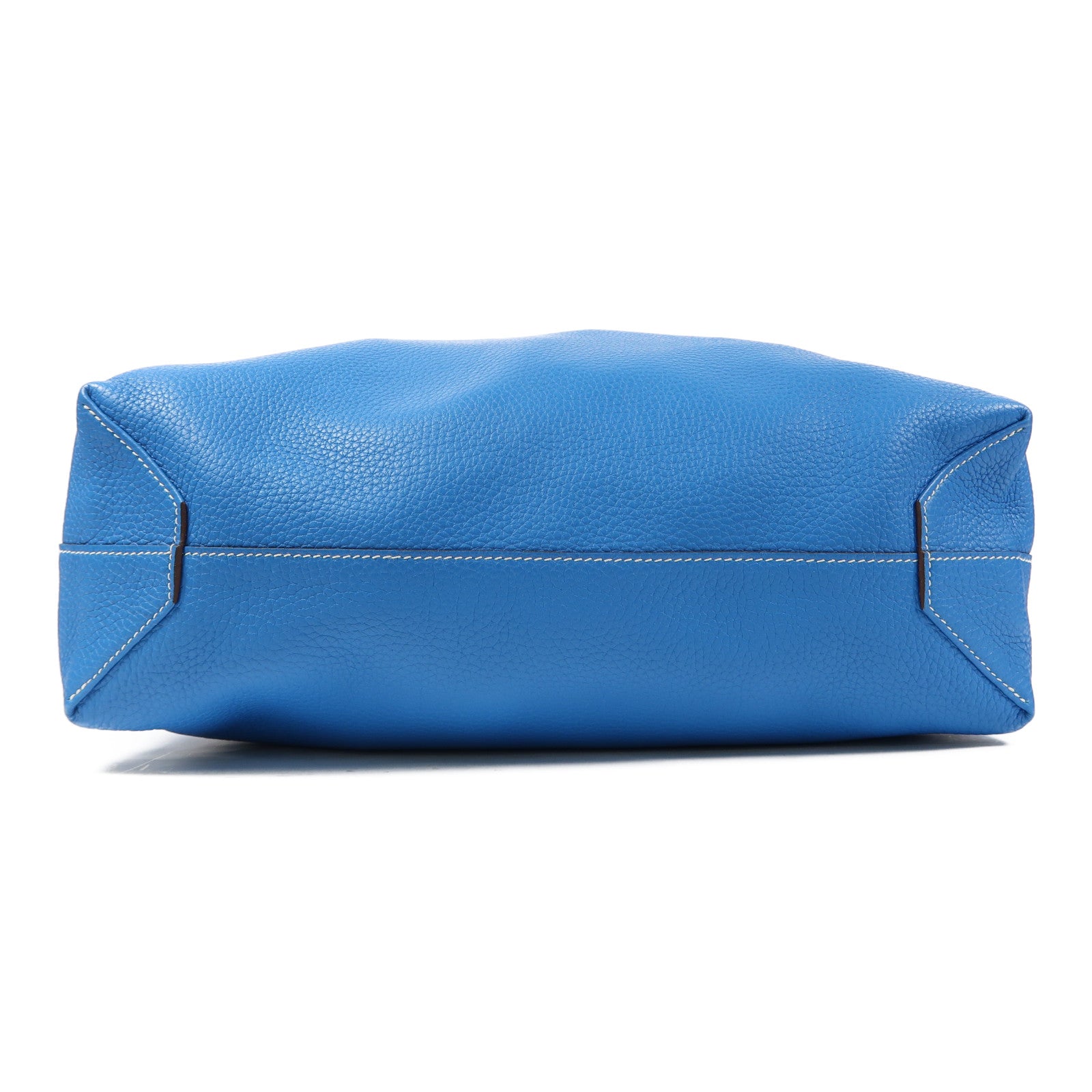 HERMES Clemence皮革Double Sens 45肩背袋藍色/綠色