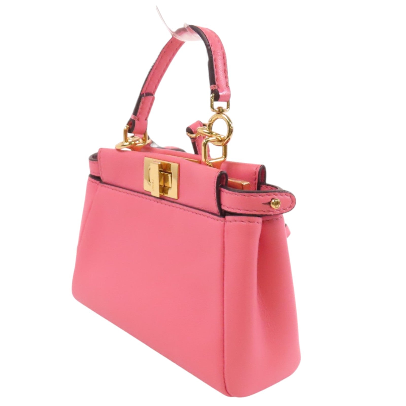 FENDI 【激減優惠】牛皮皮革Micro Peekaboo金扣肩背袋