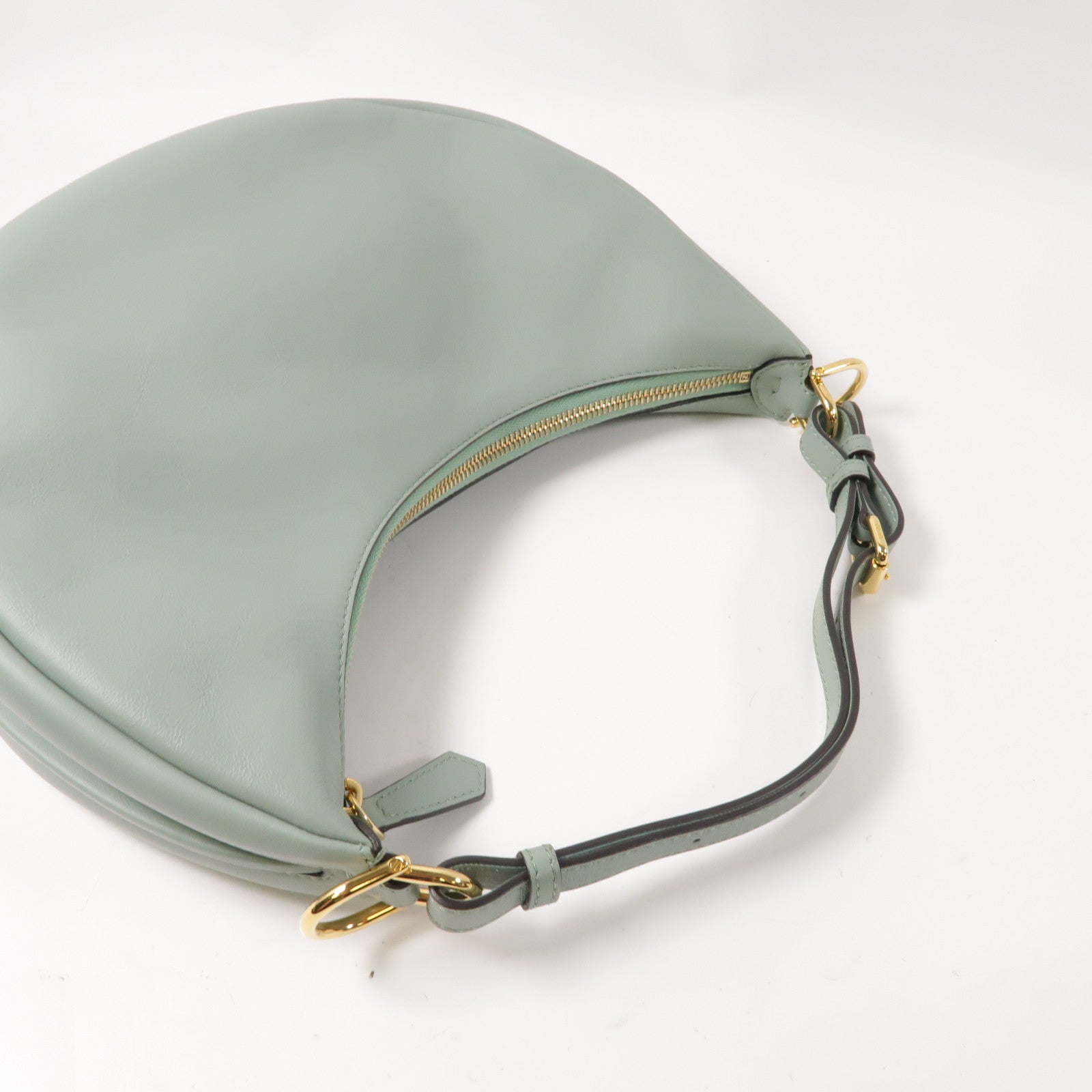 FENDI 牛皮皮革Shoulder Bag金扣肩背袋綠色