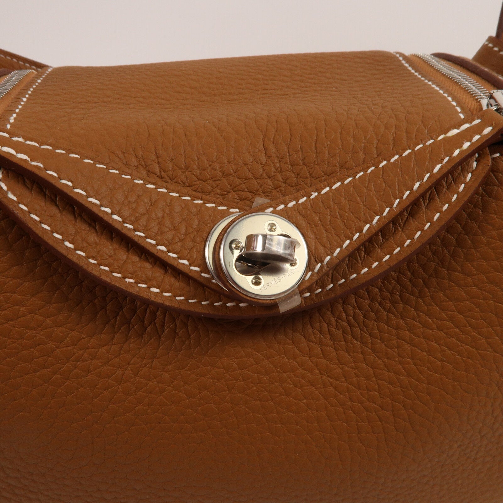 HERMES Clemence皮革Mini Lindy手挽肩背兩用袋Gold