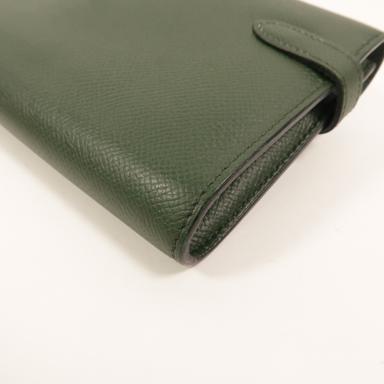 HERMES Epsom皮革Kelly Wallet長錢包Vert Anglais