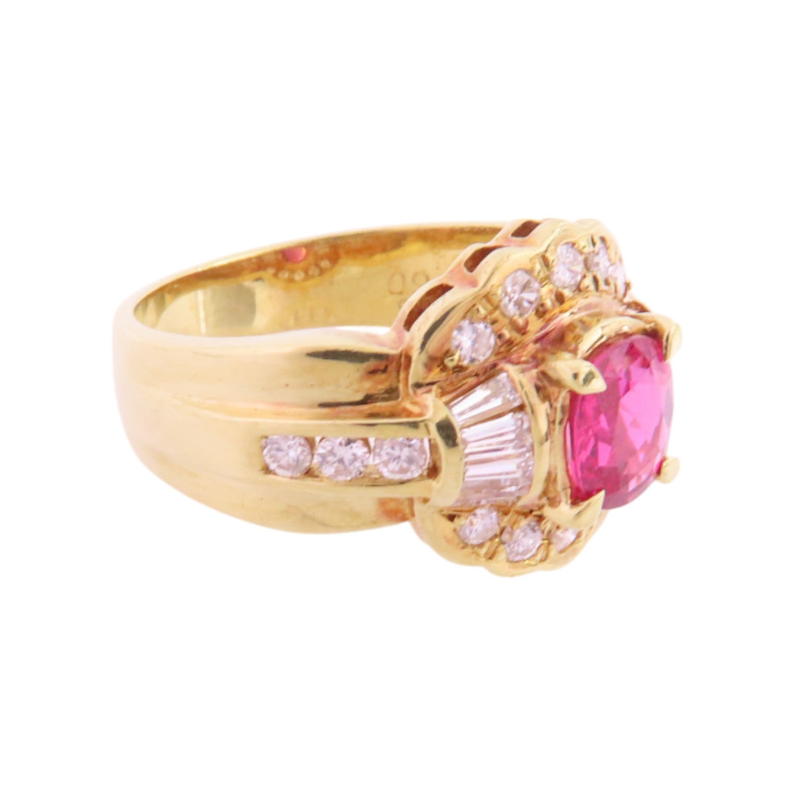 JEWELRY 【激減優惠】18K黃金/紅寶石/鑽石Ruby Diamond Ring戒指US#5.5