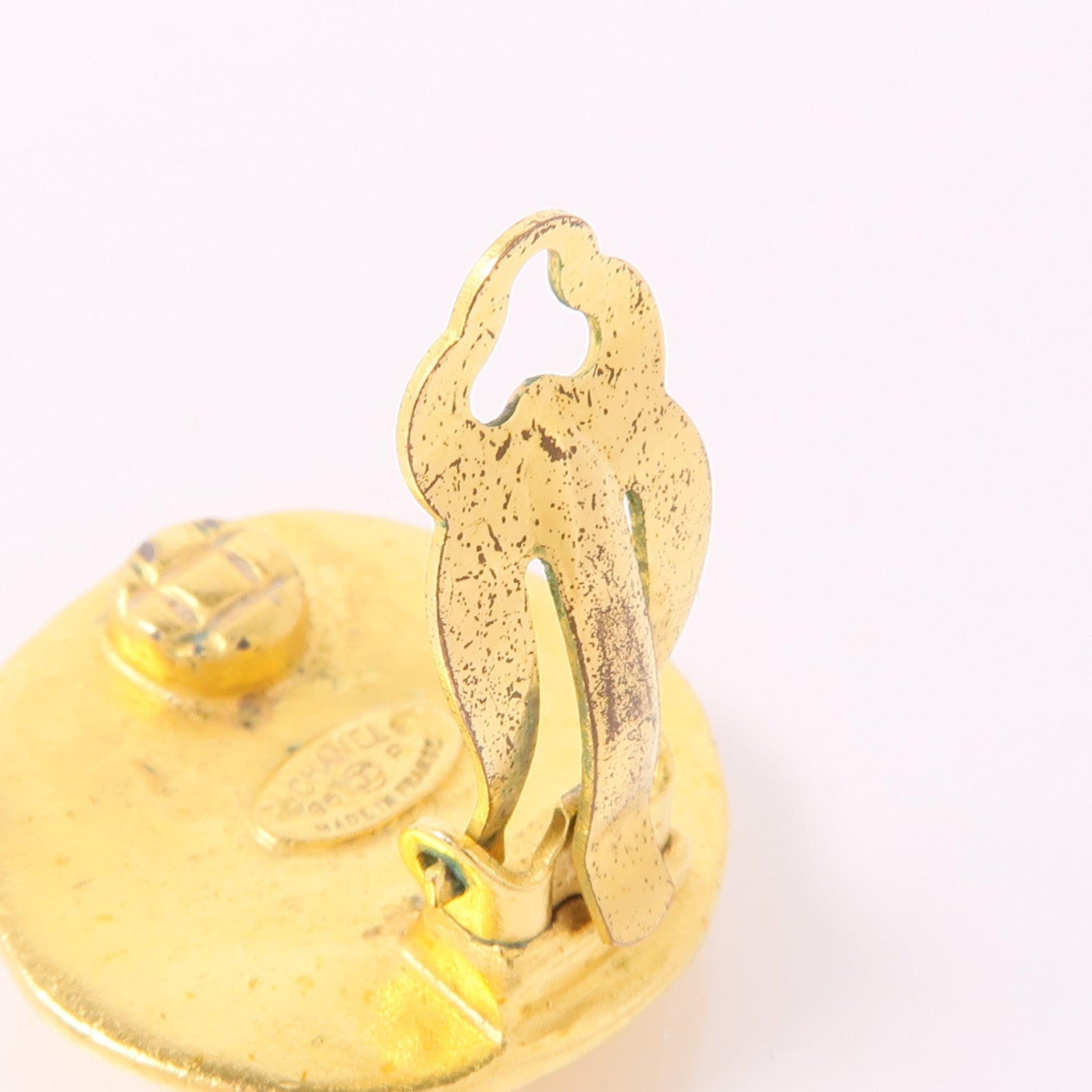CHANEL CC Earrings Metal Gold
