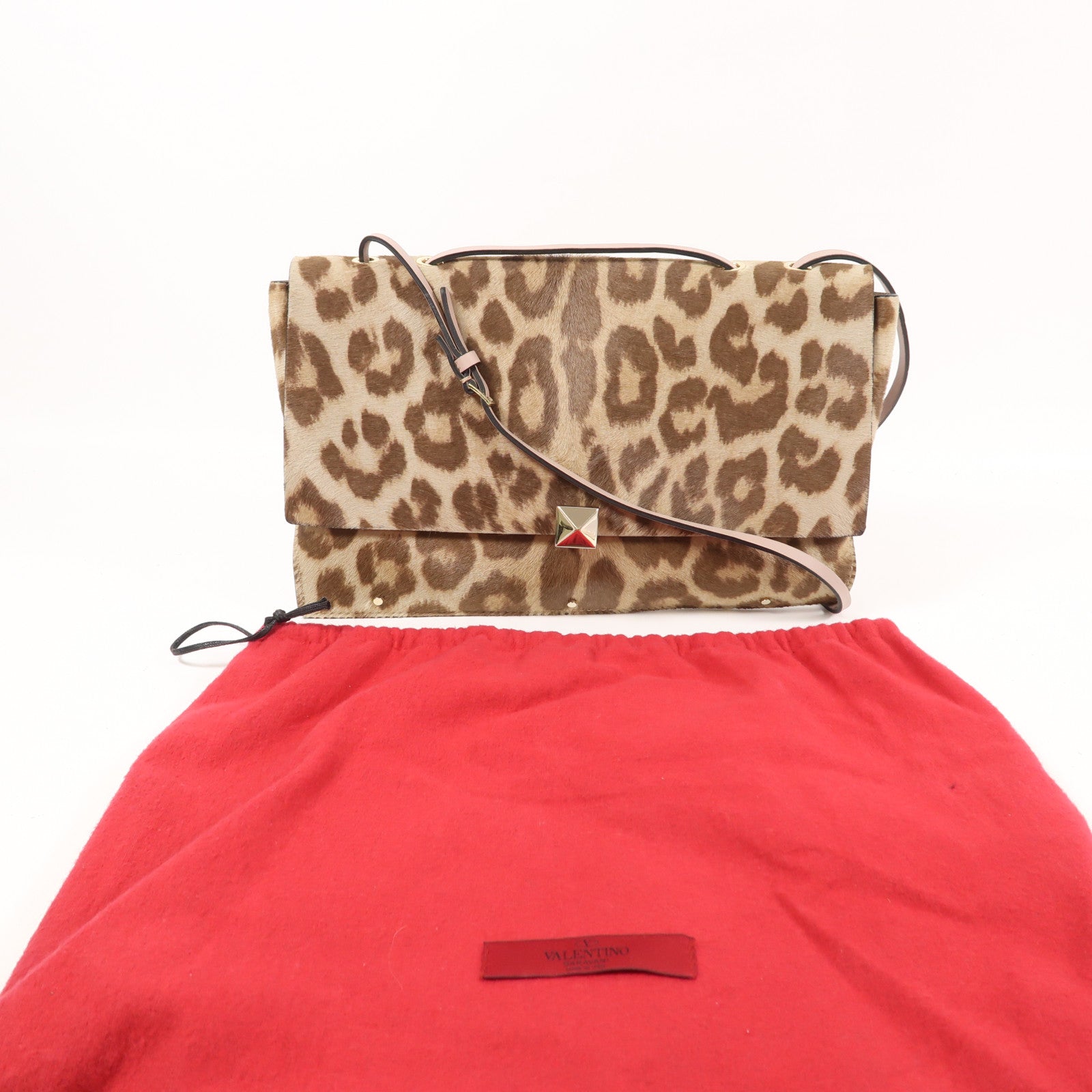 Valentino 馬毛Shoulder Bag金扣肩背袋