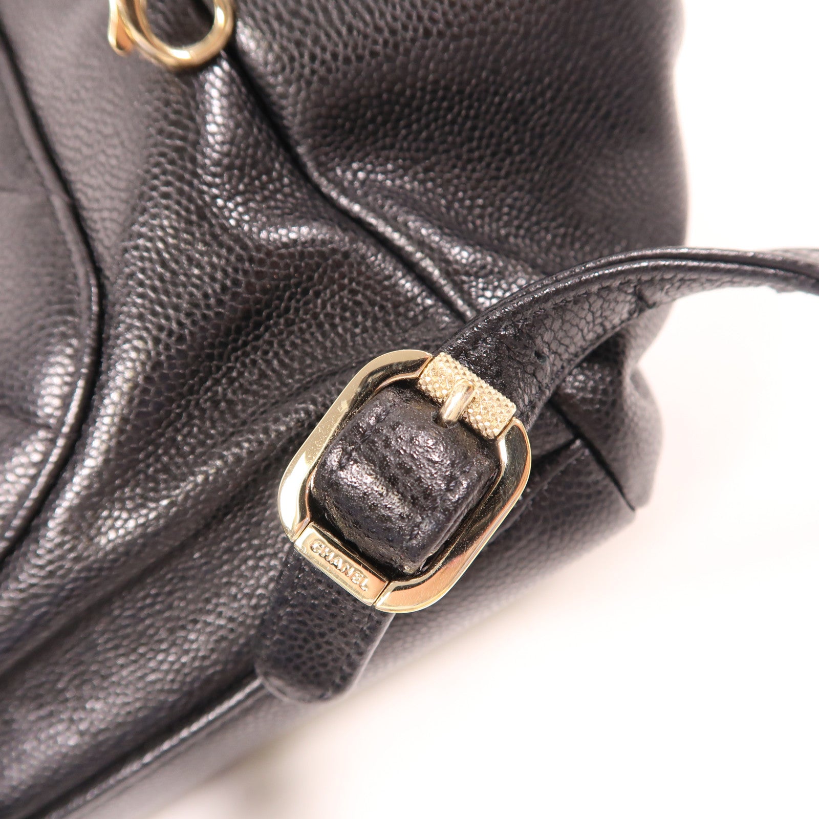 CHANEL 牛皮皮革Backpack金扣背包