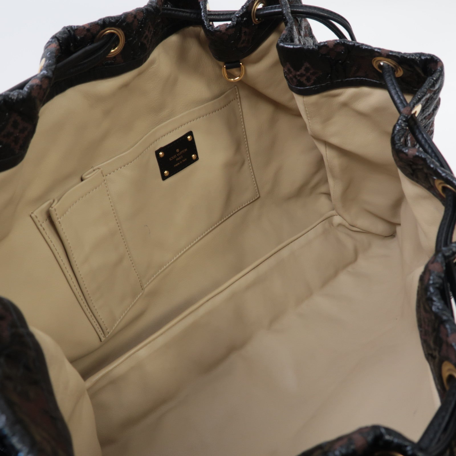 LOUIS VUITTON Monogram Envinil Squishy金扣肩背袋棕色/黑色