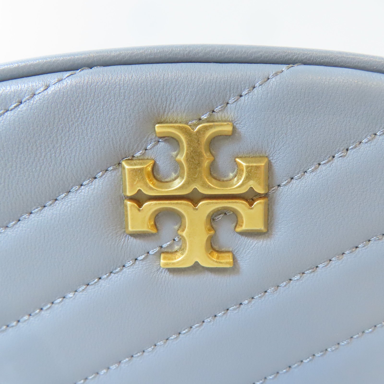 Tory Burch 牛皮皮革Shoulder Bag金扣肩背袋淺藍色