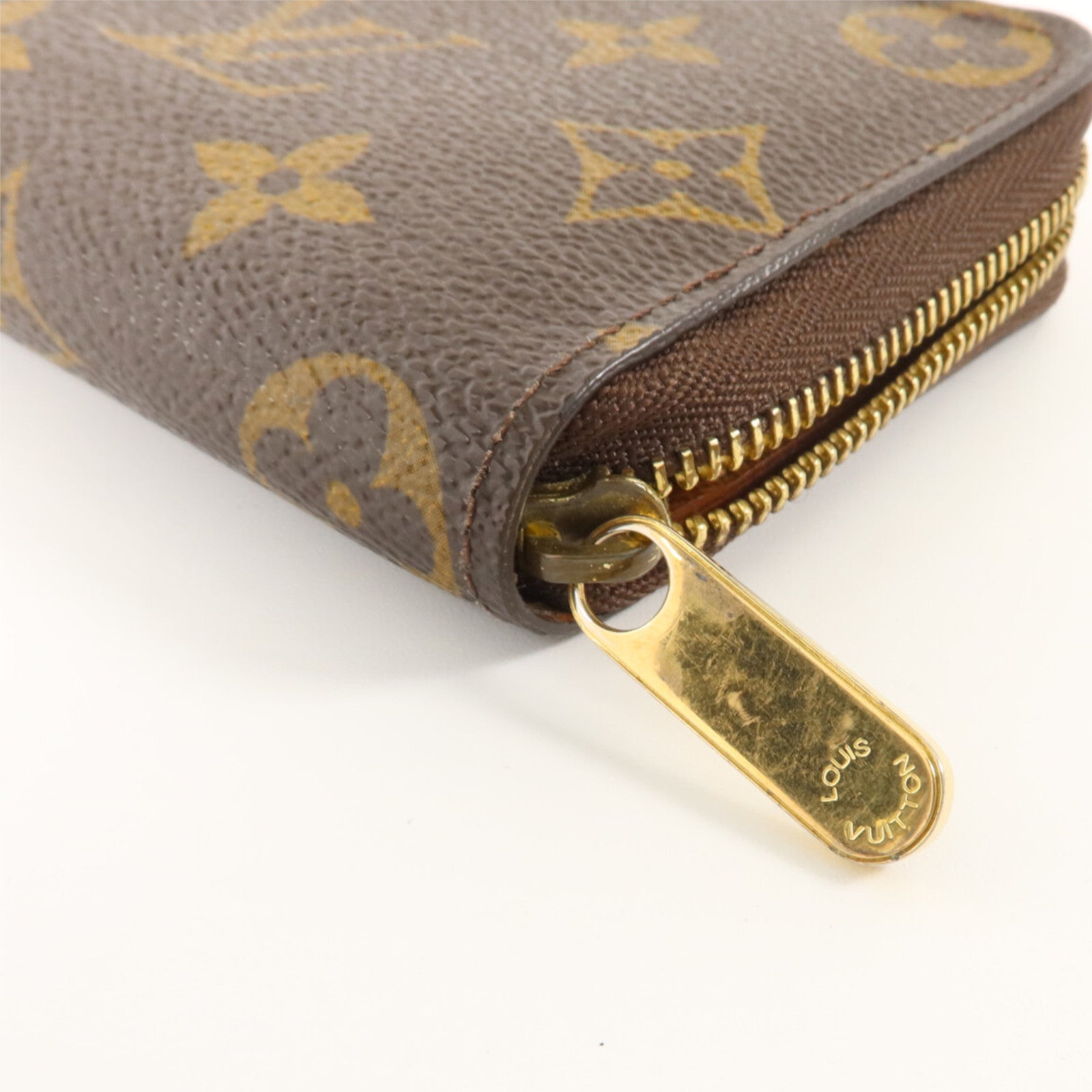 LOUIS VUITTON Monogram Zippy Coin Purse金扣零錢包棕色