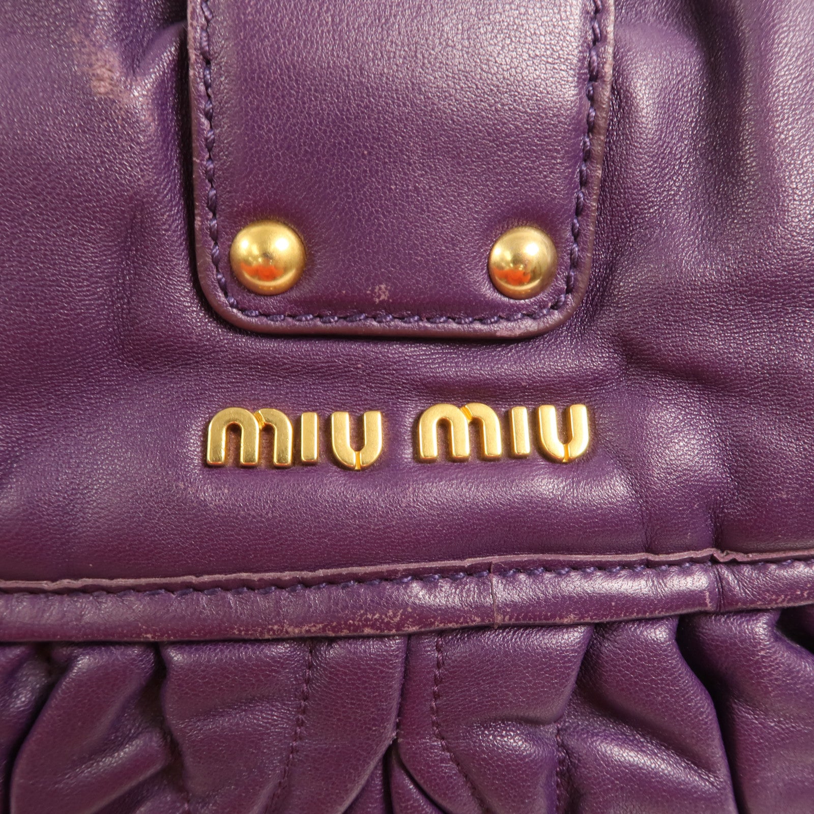 Miu Miu 羊皮皮革Shoulder Bag金扣手挽肩背兩用袋