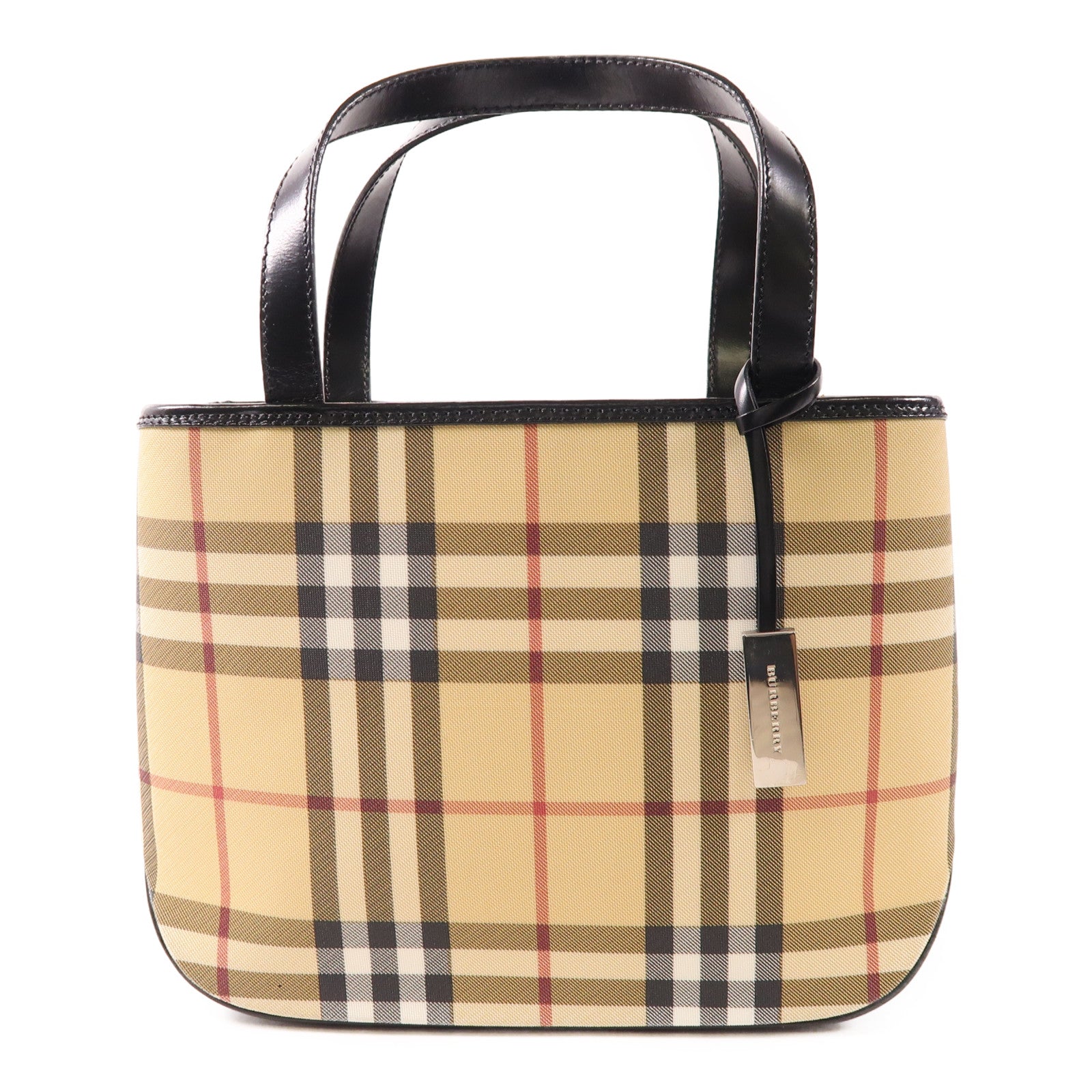 BURBERRY 帆布Hand Bag銀扣手挽袋