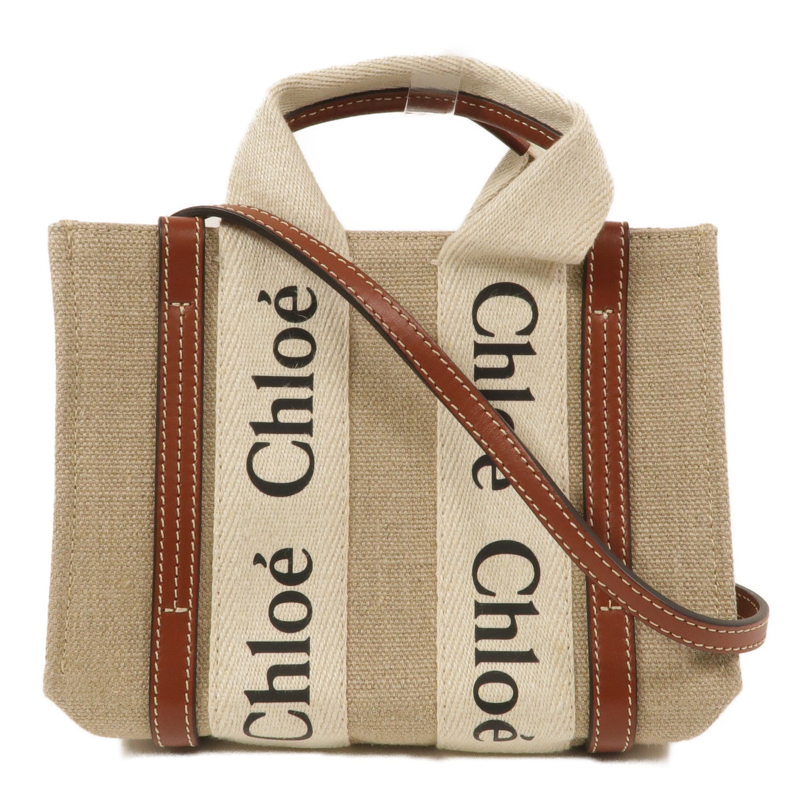 Chloe 帆布Woody Tote Bag Mini手挽肩背兩用袋
