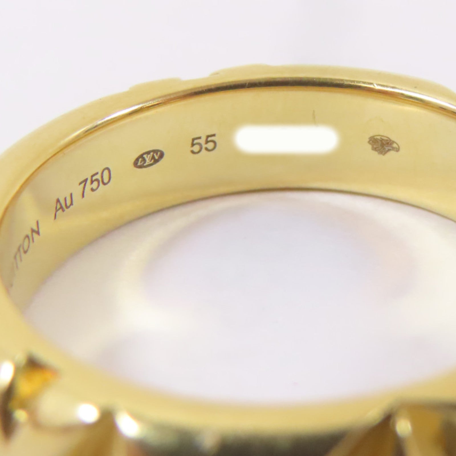 LOUIS VUITTON 18K黃金Gold Ring戒指LV#55/US#7