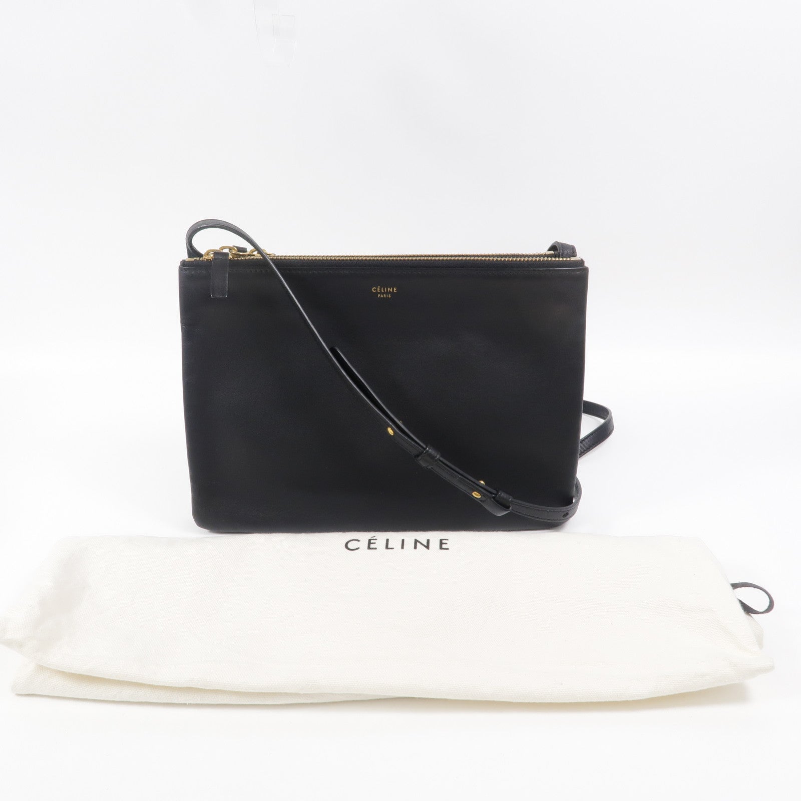 CELINE 羊皮皮革Trio Large肩背袋