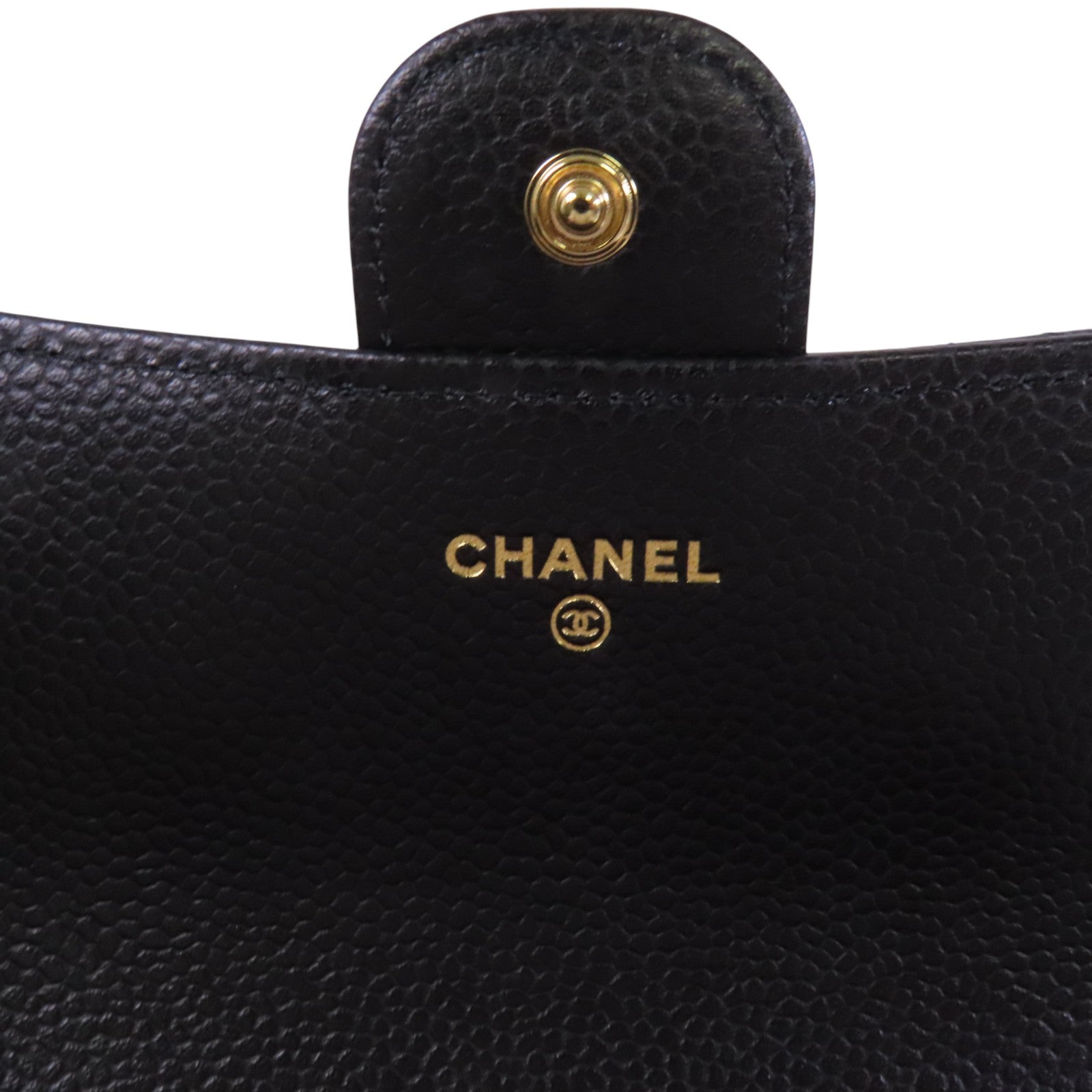 CHANEL 牛皮皮革Long Wallet金扣長錢包
