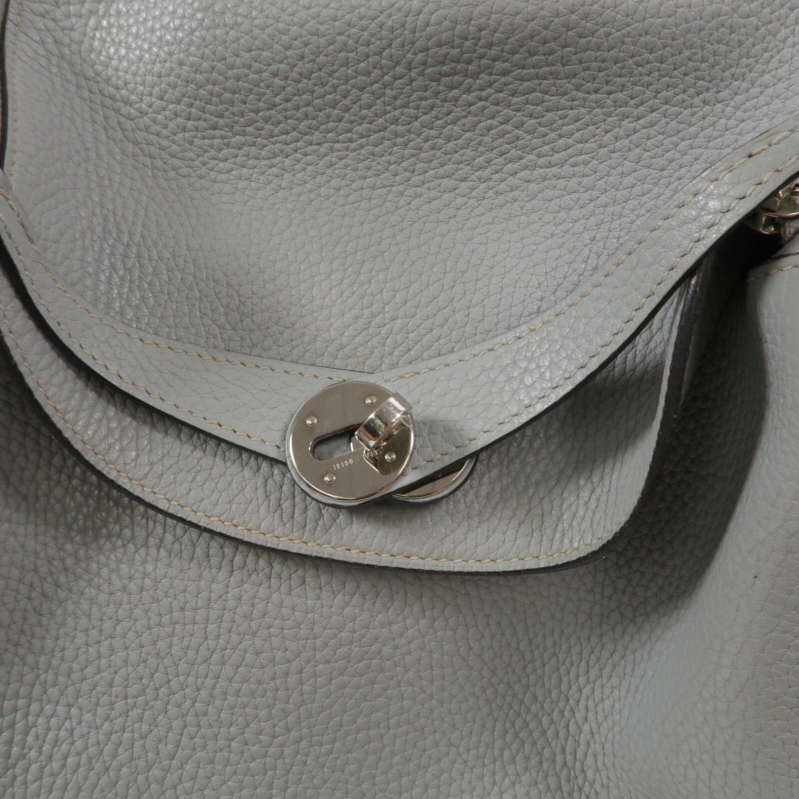 HERMES Clemence皮革Lindy 30手挽肩背兩用袋Bleu Pale