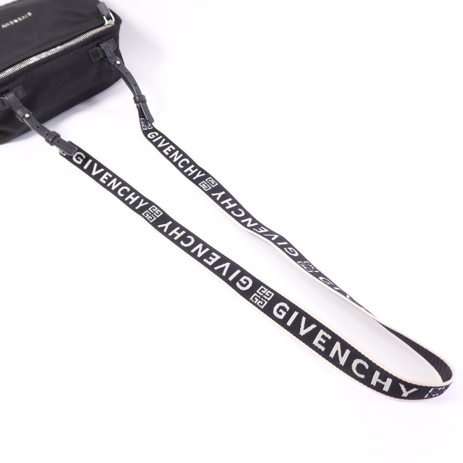 GIVENCHY 尼龍Pandora Mini銀扣肩背袋