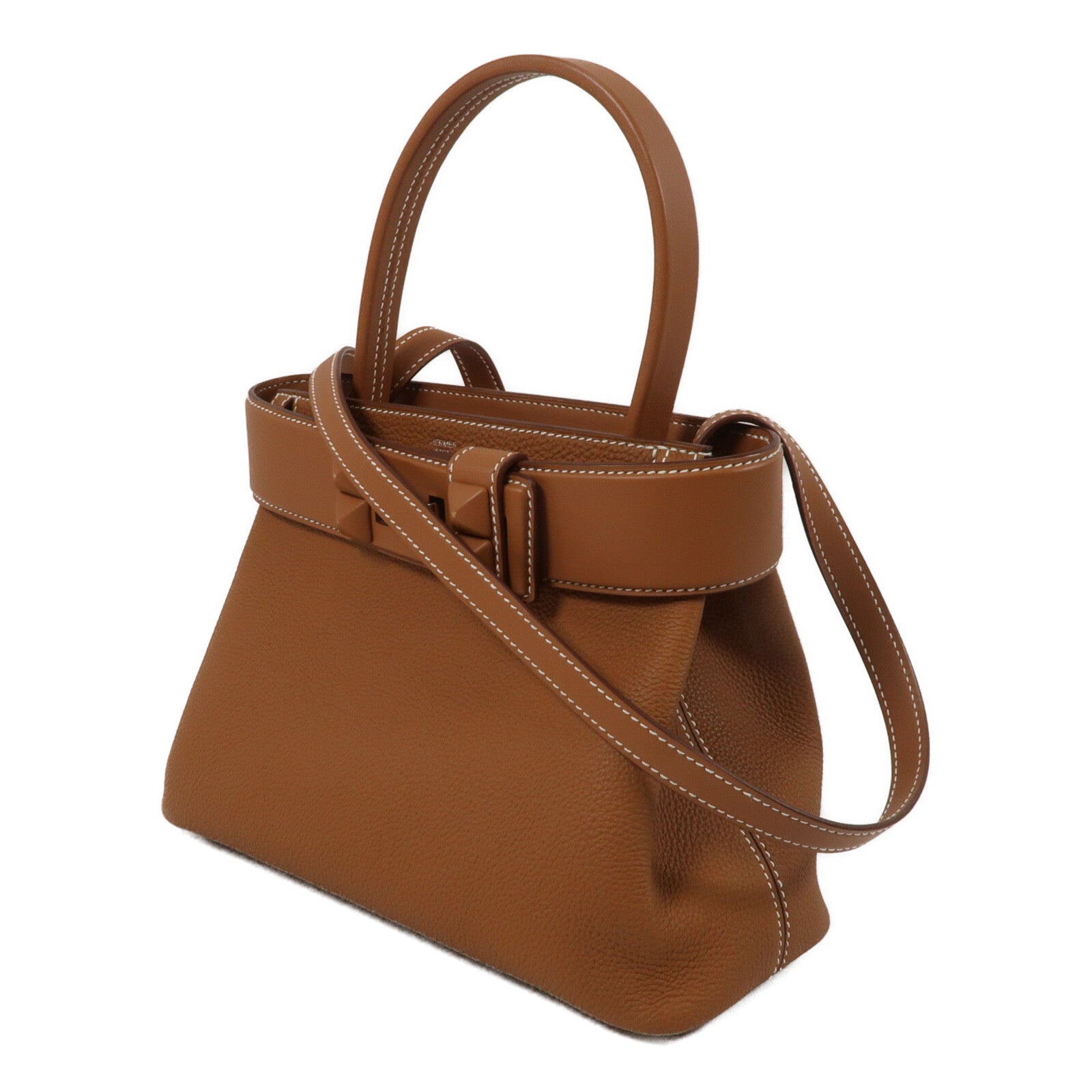 HERMES Swift/Togo皮革Sac Medor手挽肩背兩用袋Gold