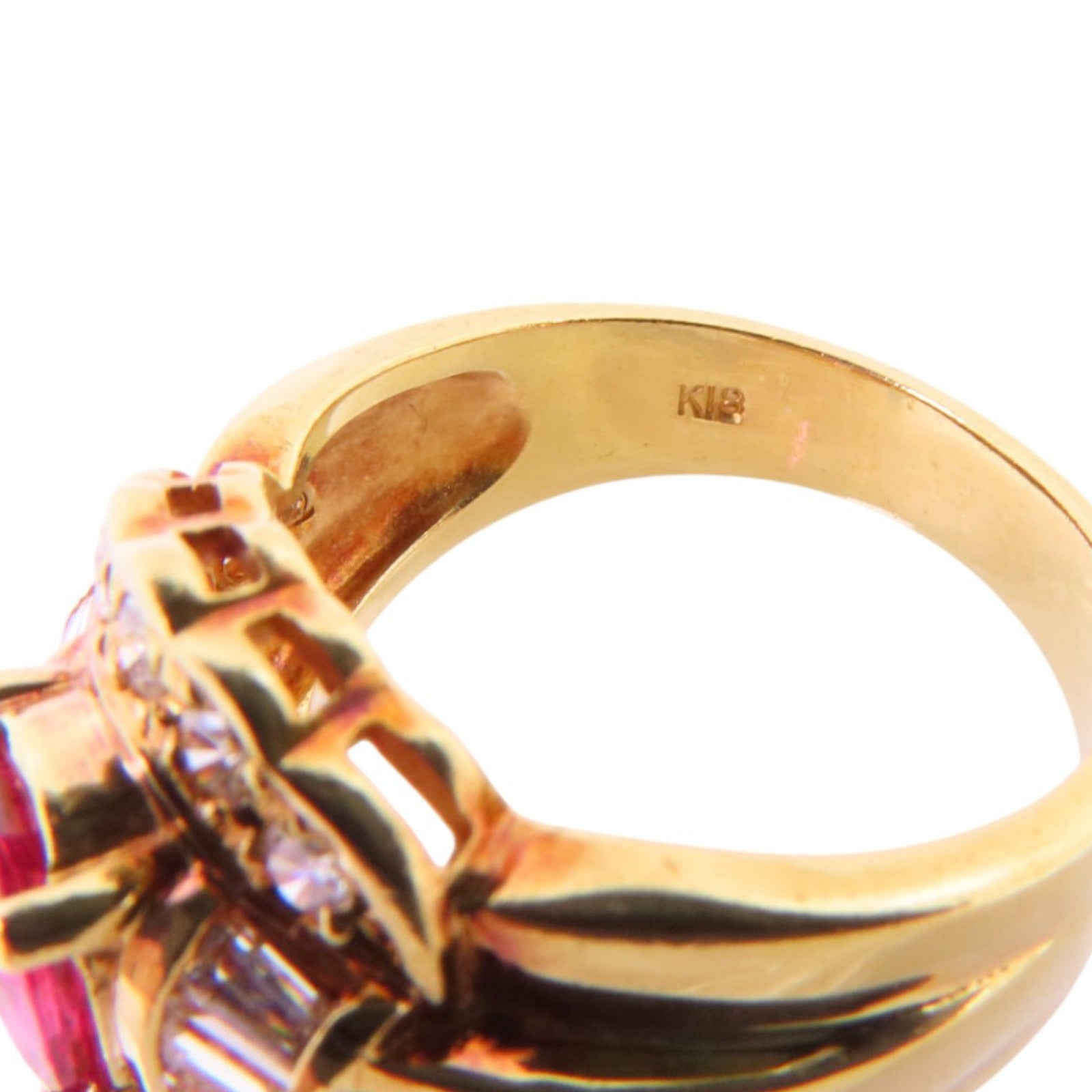 JEWELRY 【激減優惠】18K黃金/紅寶石/鑽石Ruby Diamond Ring戒指US#5.5