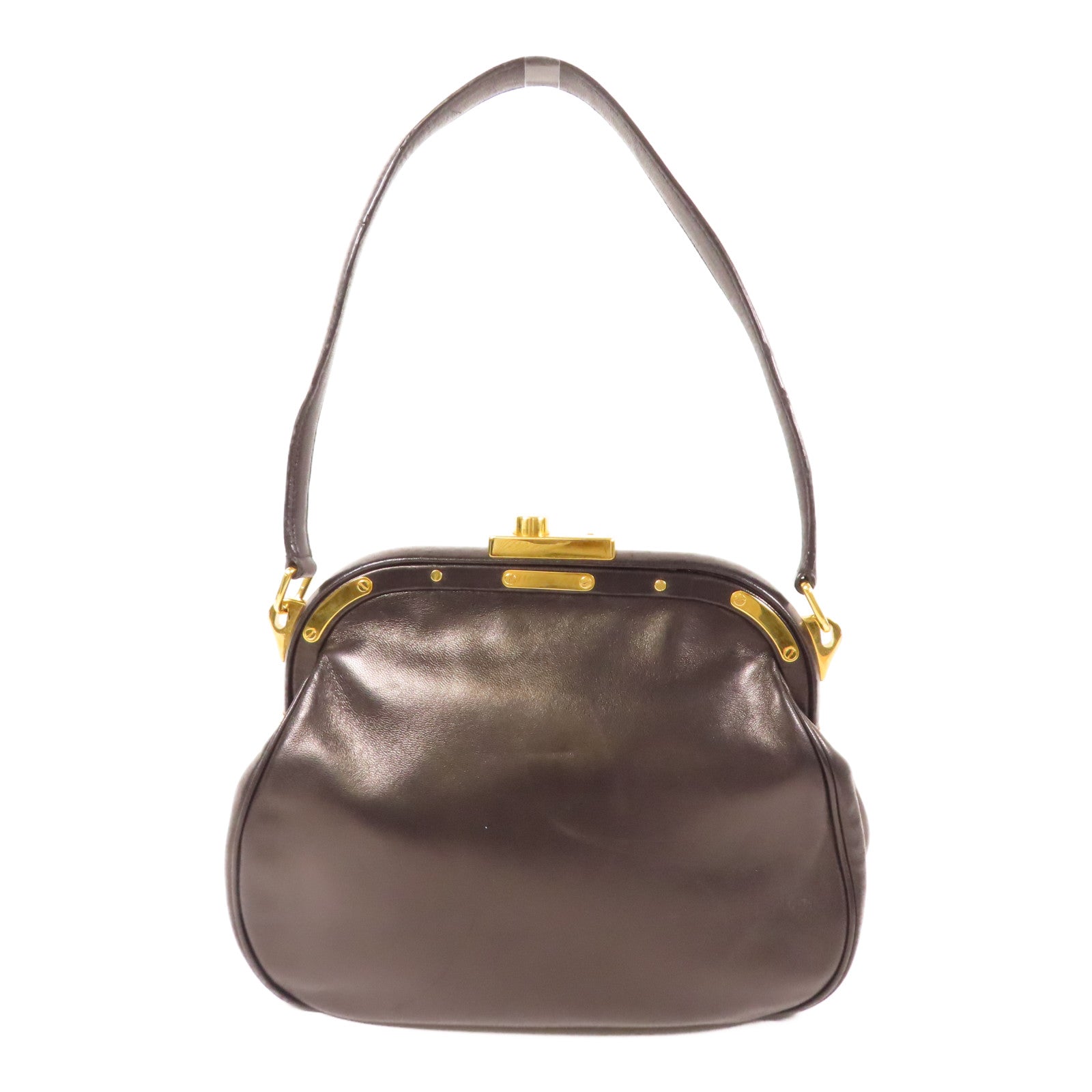 PRADA 羊皮皮革Shoulder Bag金扣肩背袋黑色